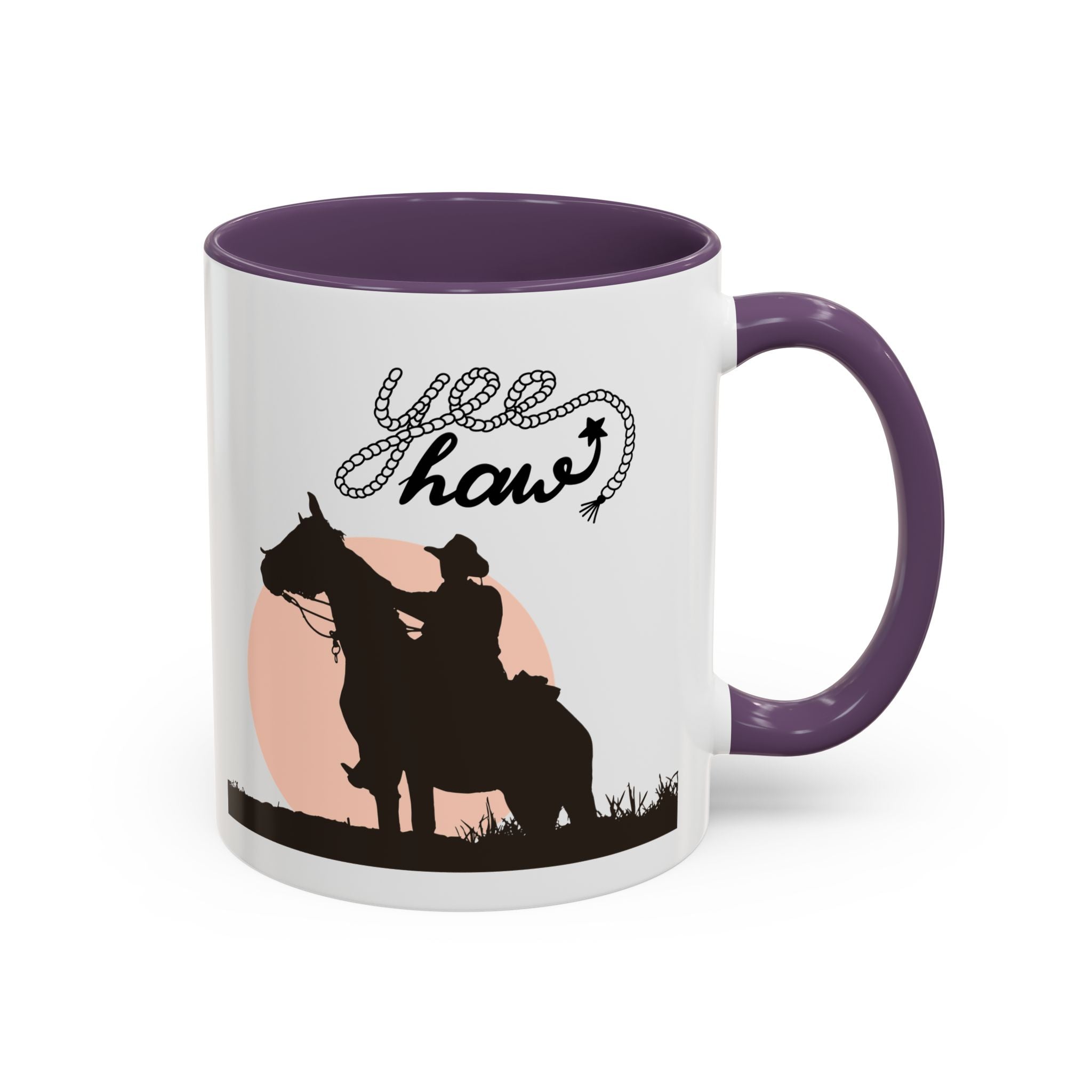 Cowboy Coffee Mug – Yee Haw, Western Decor, Gift for Horse Lovers, Rustic Tea Cup, Unique Rancher Present
