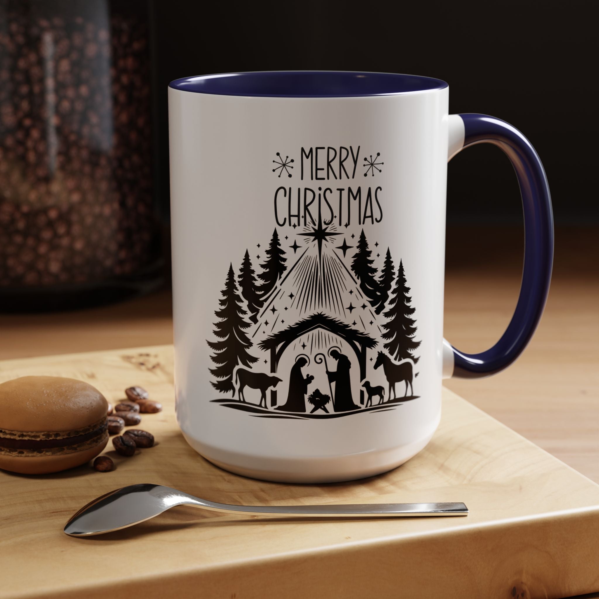 Cozy Holiday Coffee Mug, Winter Beverage Cup for Christmas, Gift for Nature Lovers, Camping Mug, Rustic Home Decor, Festive Drinkware