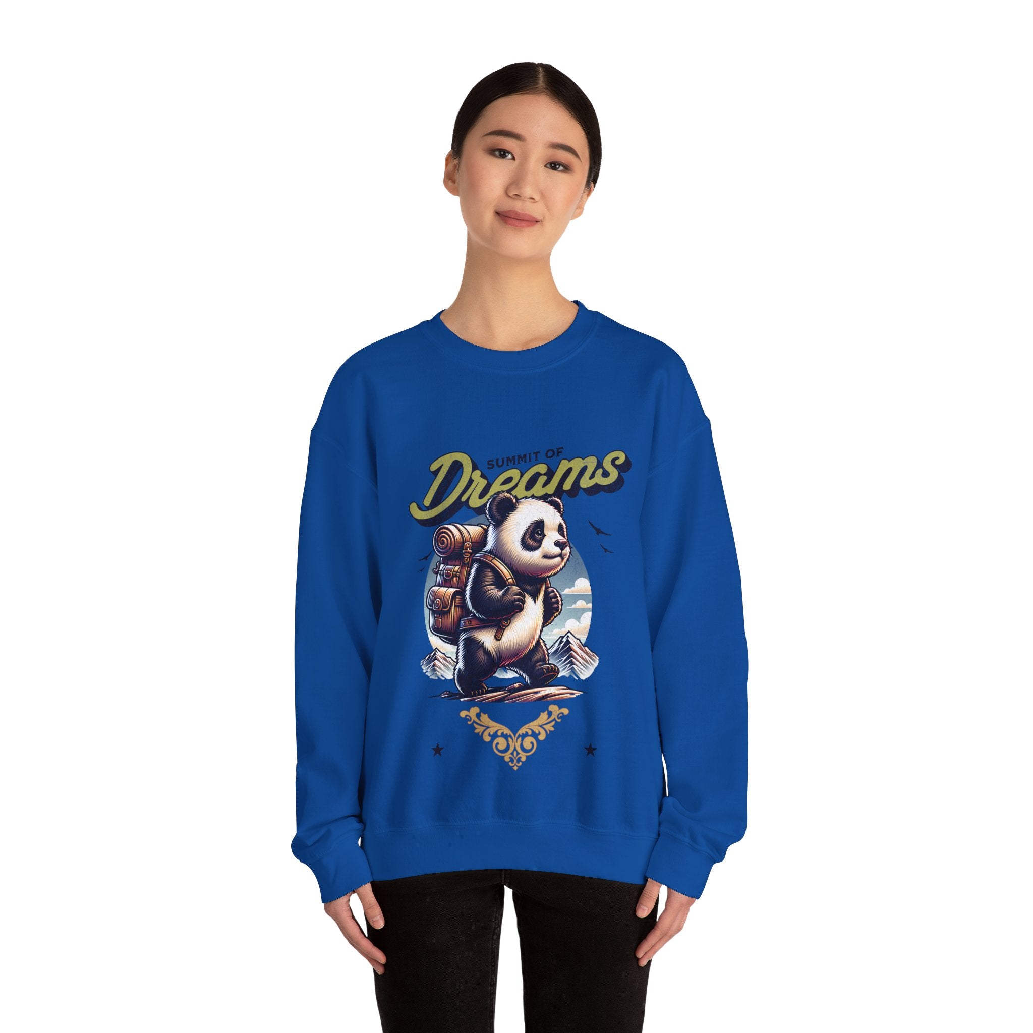Cozy Panda Adventure Sweatshirt | Summit of Dreams Crewneck for Outdoor Enthusiasts, Gift for Nature Lovers, Unisex Sweatshirt