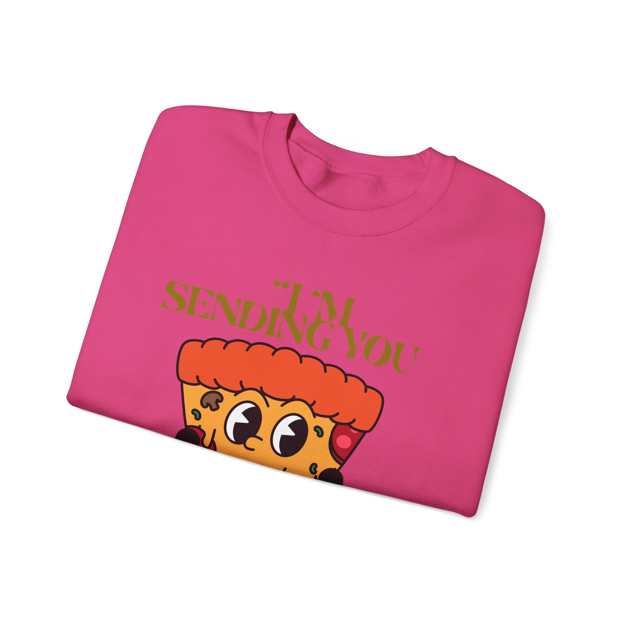 Pizza Love Crewneck Sweatshirt - Cute Gift for Foodies, Valentine's Day Apparel, Casual Comfort, Unisex Sweatshirt, Fun Pizza Design