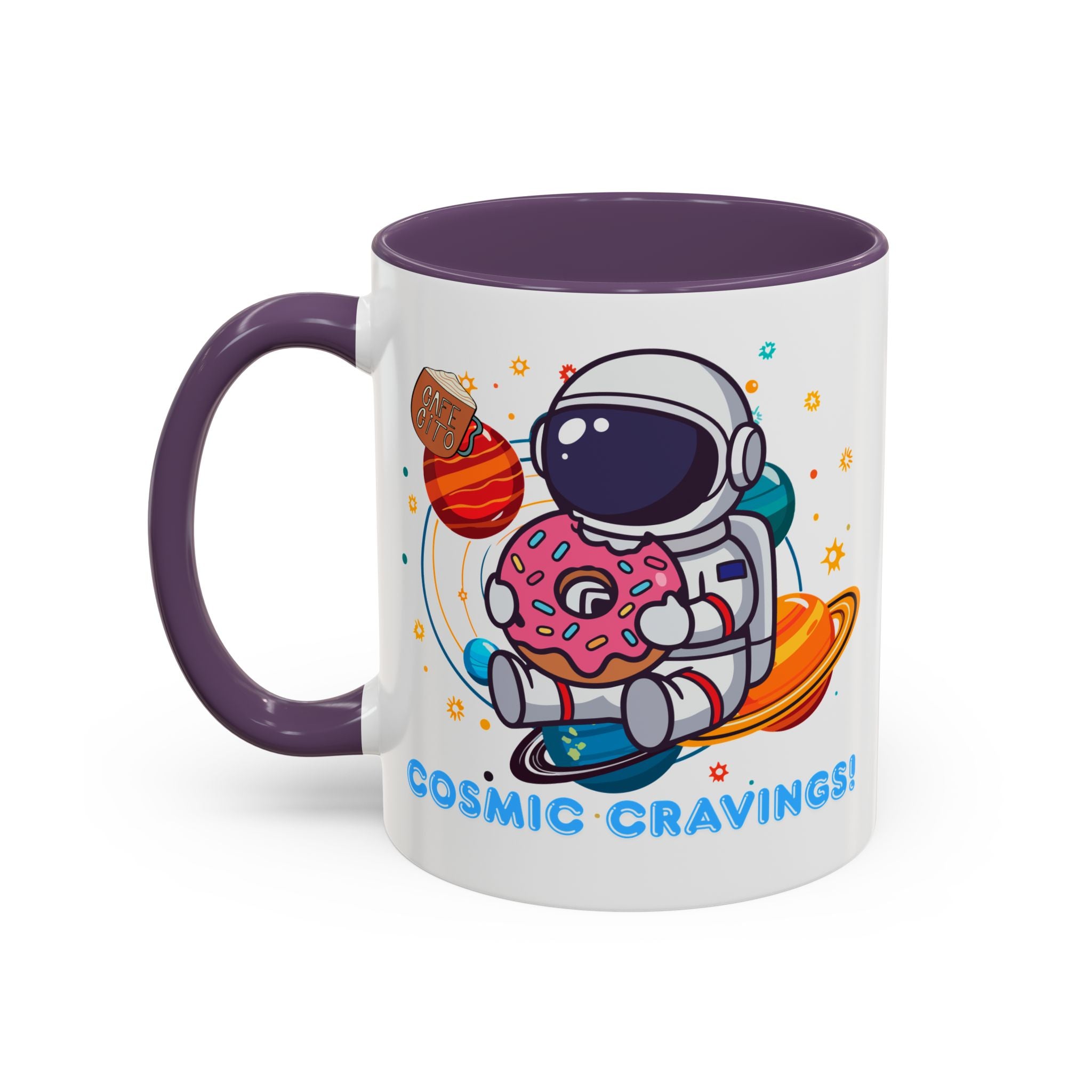 Cosmic Cravings Coffee Mug, Space-Themed Drinkware, Cute Astronaut Gift, Fun Kitchen Decor, Perfect for Space Lovers!