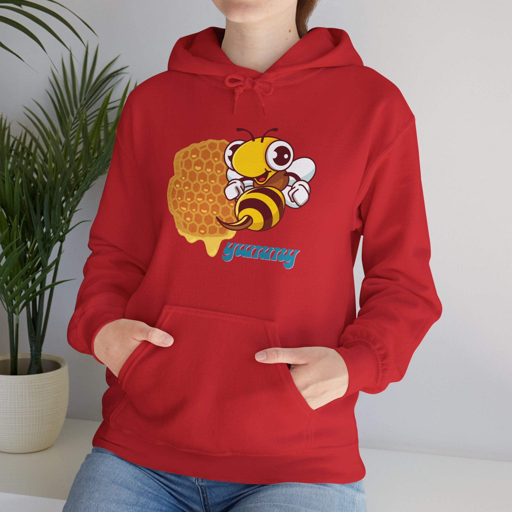 Cute Bee & Waffle Hoodie, Yummy Food Sweatshirt, Unisex Gift for Food Lovers, Cozy Casual Wear, Great for Birthdays & Celebrations