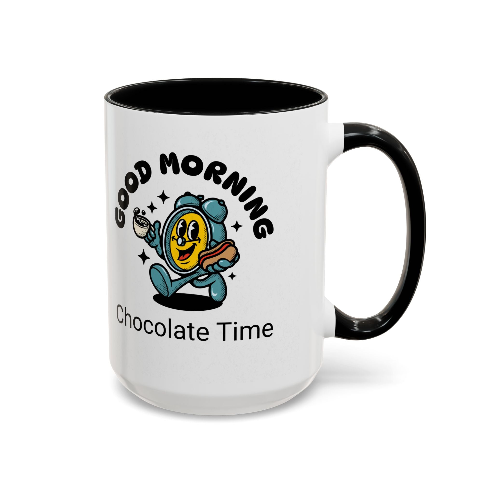 Cheerful Accent Coffee Mug, Good Morning Mug, Hot Beverage Cup, Chocolate Time Gift, Fun Kitchen Decor