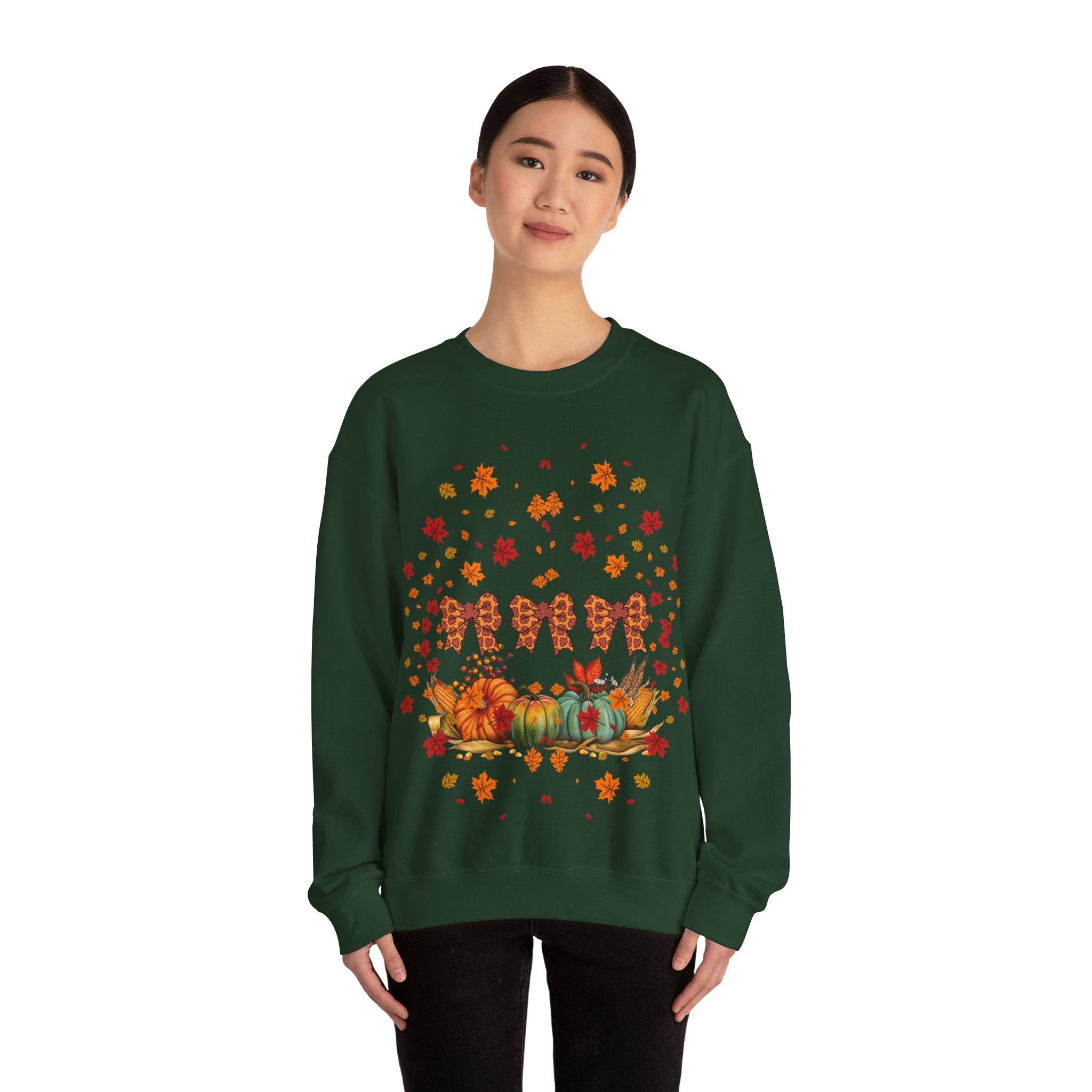 Cozy Fall Crewneck Sweatshirt, Autumn Fashion, Thanksgiving Gift, Seasonal Wear, Gingerbread Design Sweater, Unisex Pullover