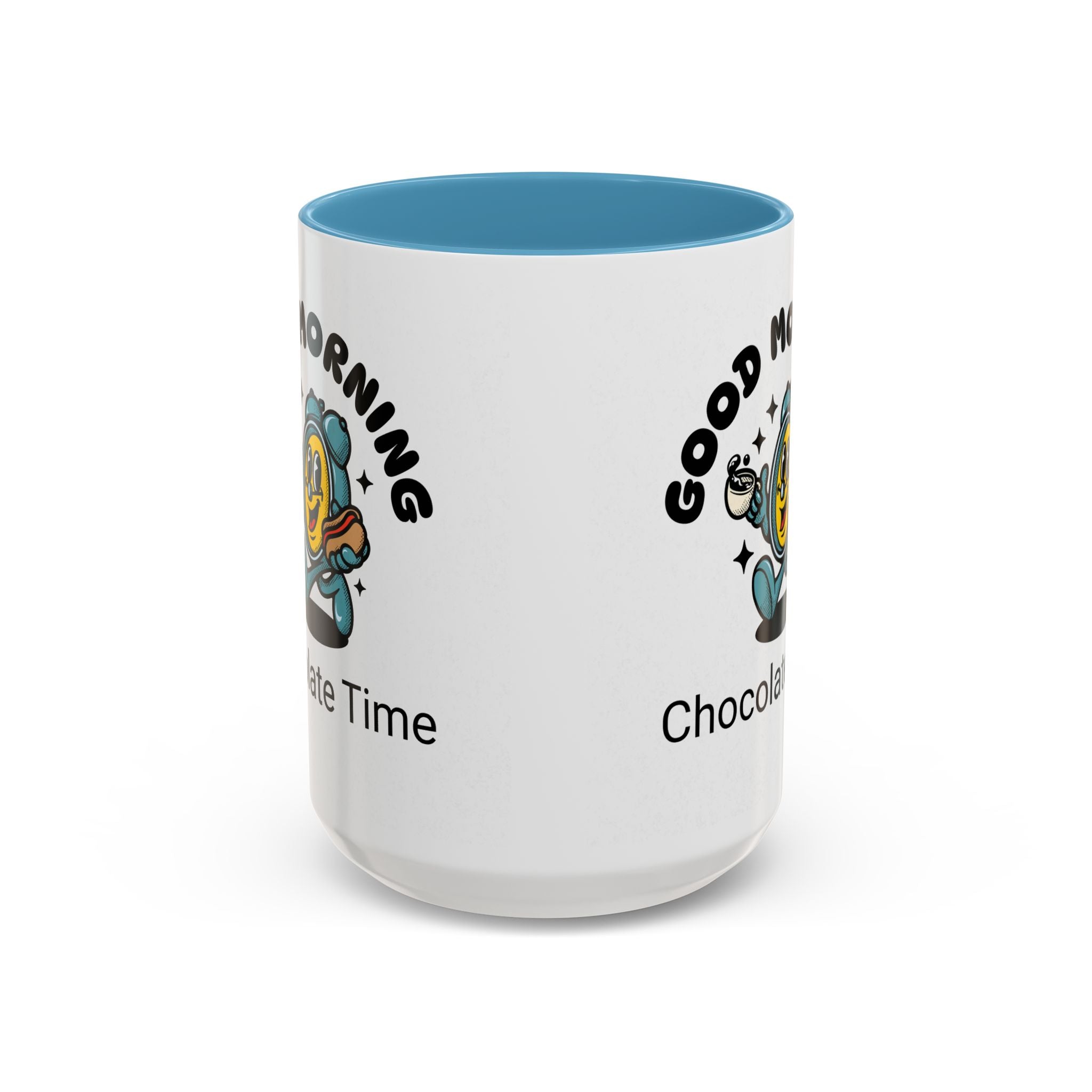 Cheerful Accent Coffee Mug, Good Morning Mug, Hot Beverage Cup, Chocolate Time Gift, Fun Kitchen Decor