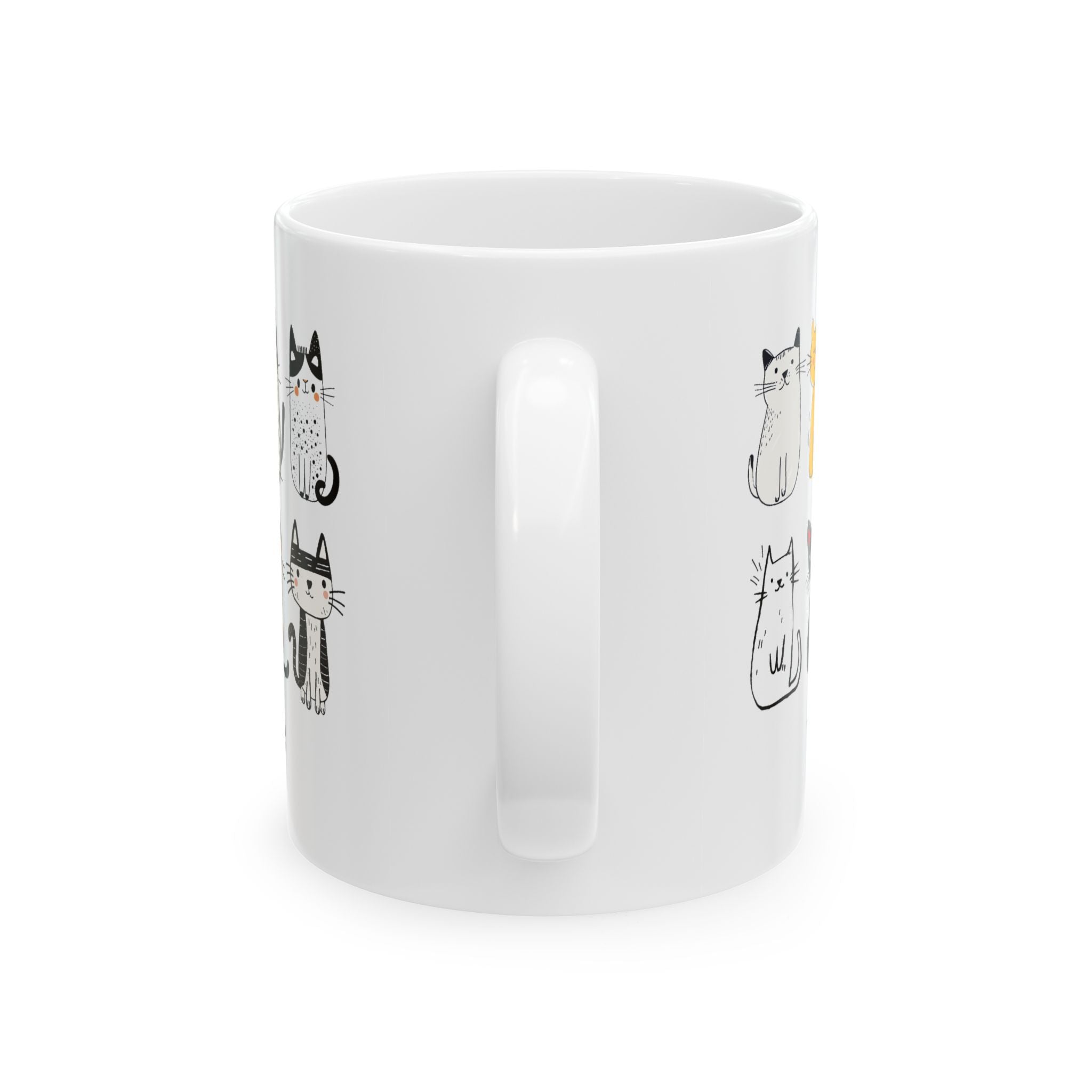 Cute Cat Ceramic Mug - Perfect Gift for Cat Lovers, Unique Coffee Cup, Animal Lover Mug, Fun Cat Illustration, Birthday Gift