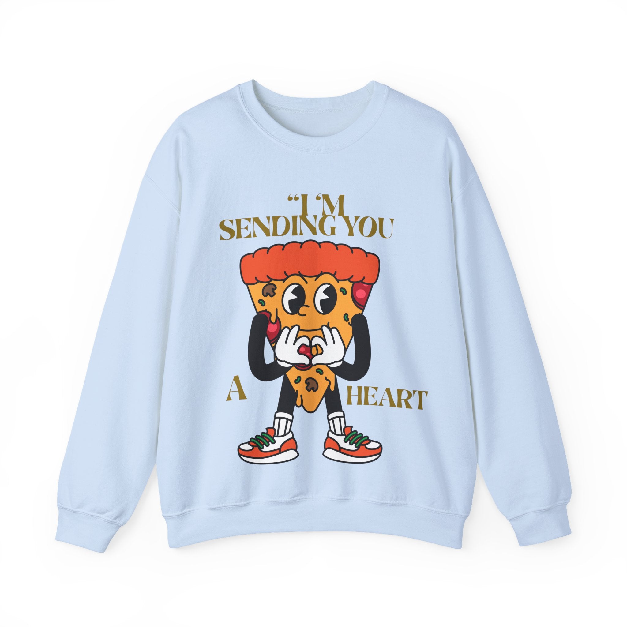 Pizza Love Crewneck Sweatshirt - Cute Gift for Foodies, Valentine's Day Apparel, Casual Comfort, Unisex Sweatshirt, Fun Pizza Design