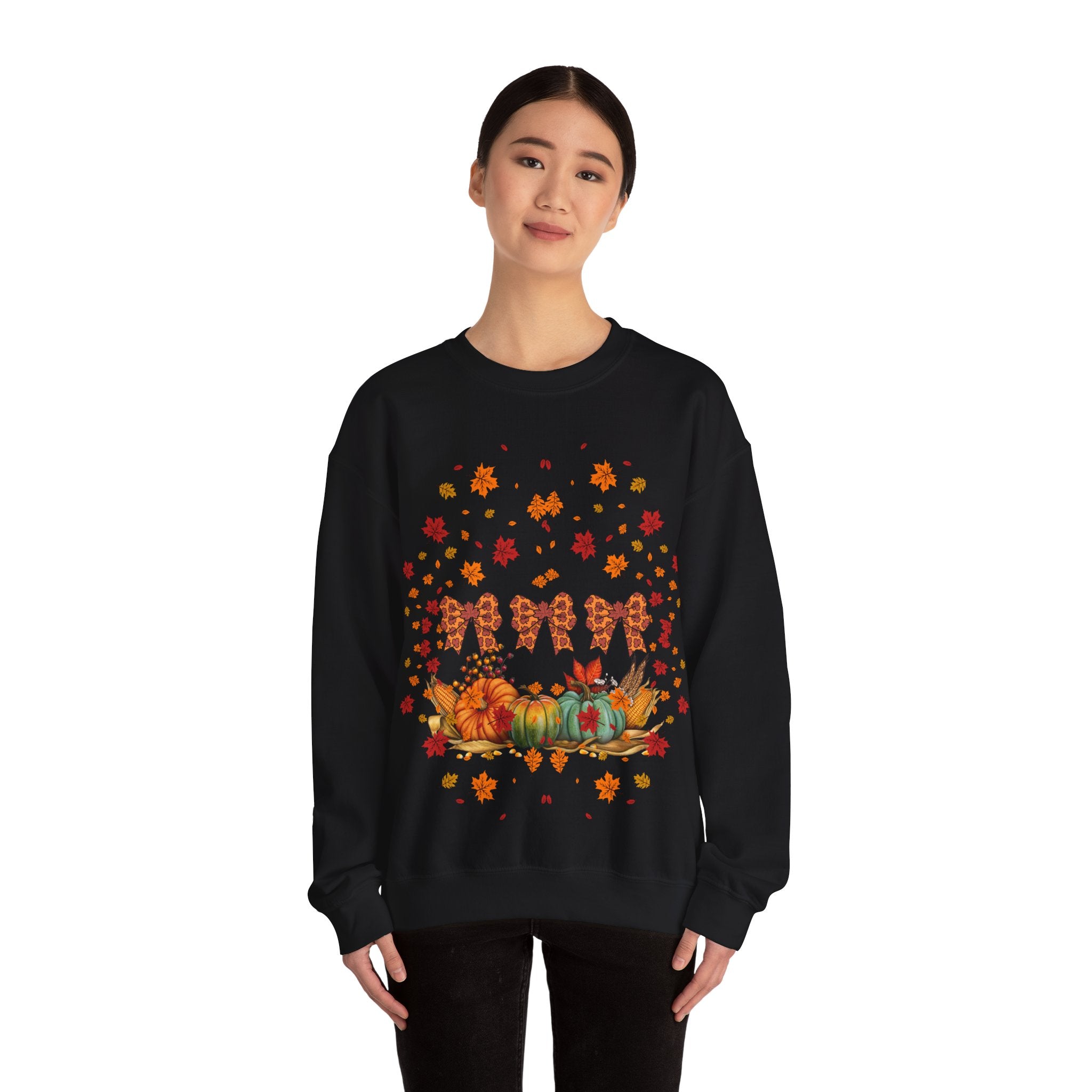 Cozy Fall Crewneck Sweatshirt, Autumn Fashion, Thanksgiving Gift, Seasonal Wear, Gingerbread Design Sweater, Unisex Pullover
