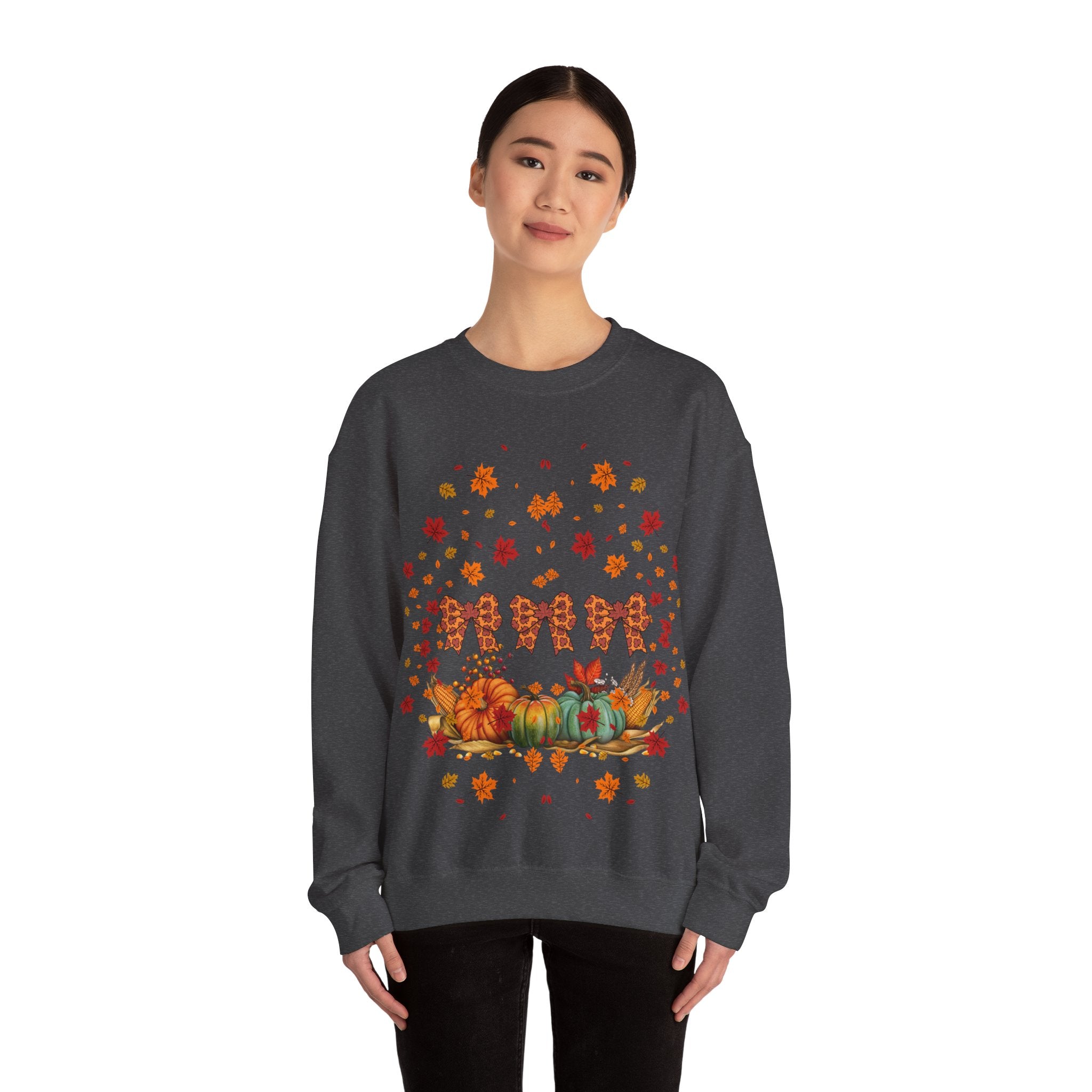 Cozy Fall Crewneck Sweatshirt, Autumn Fashion, Thanksgiving Gift, Seasonal Wear, Gingerbread Design Sweater, Unisex Pullover
