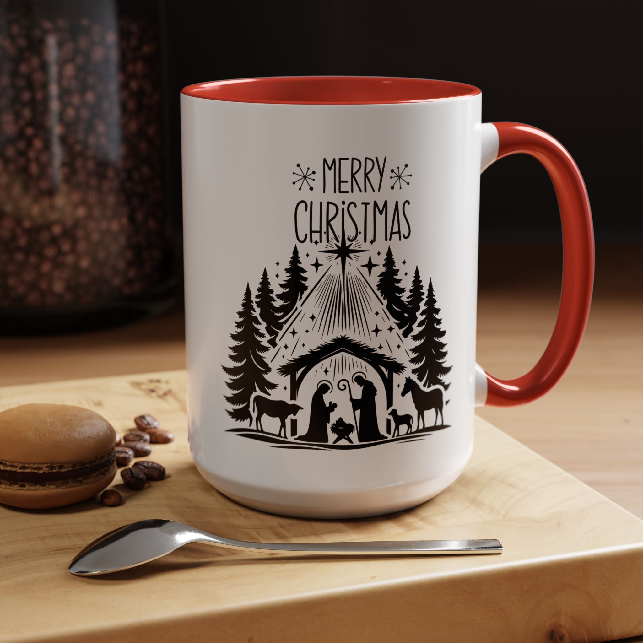 Cozy Holiday Coffee Mug, Winter Beverage Cup for Christmas, Gift for Nature Lovers, Camping Mug, Rustic Home Decor, Festive Drinkware
