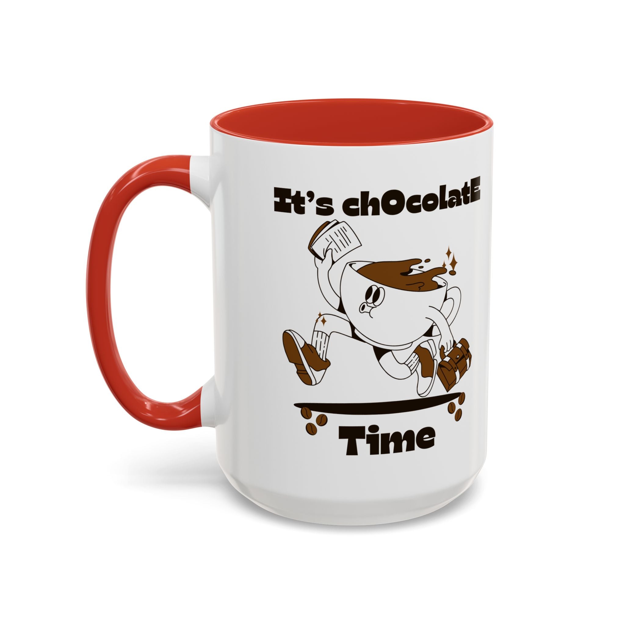 Chocolate Time Coffee Mug, Skateboard Mug, Gift for Coffee Lovers, Fun Mug for Hot Cocoa, Unique Mug for Birthdays, Cute Kitchen Decor