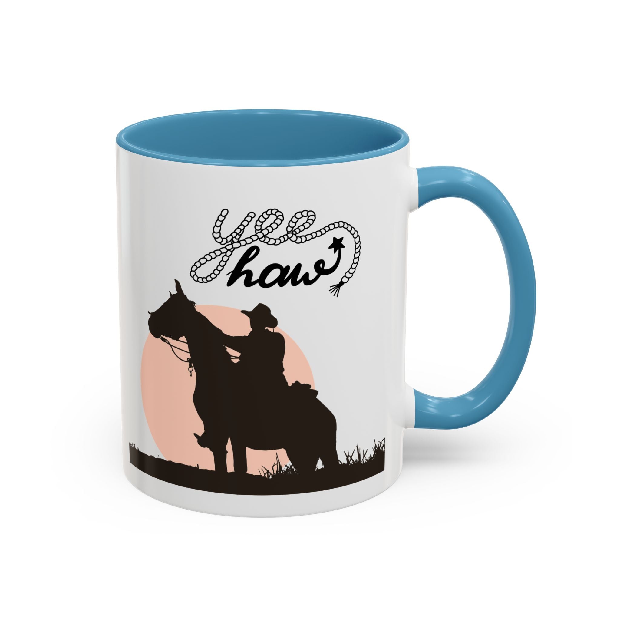 Cowboy Coffee Mug – Yee Haw, Western Decor, Gift for Horse Lovers, Rustic Tea Cup, Unique Rancher Present