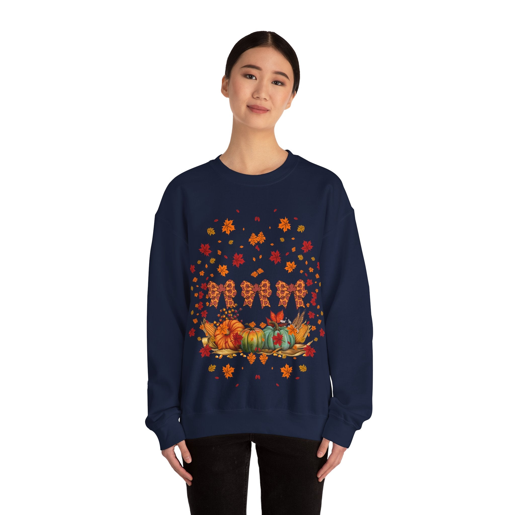 Cozy Fall Crewneck Sweatshirt, Autumn Fashion, Thanksgiving Gift, Seasonal Wear, Gingerbread Design Sweater, Unisex Pullover