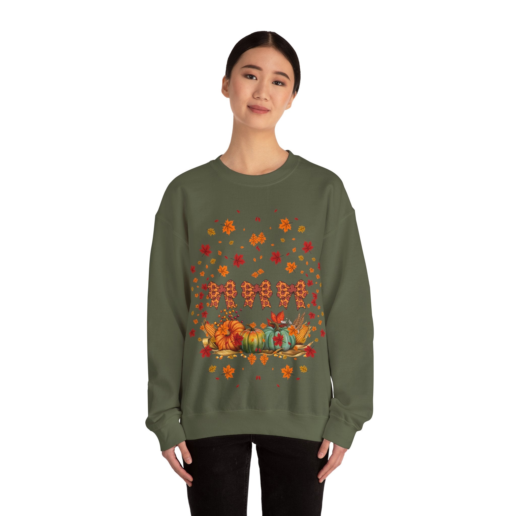 Cozy Fall Crewneck Sweatshirt, Autumn Fashion, Thanksgiving Gift, Seasonal Wear, Gingerbread Design Sweater, Unisex Pullover