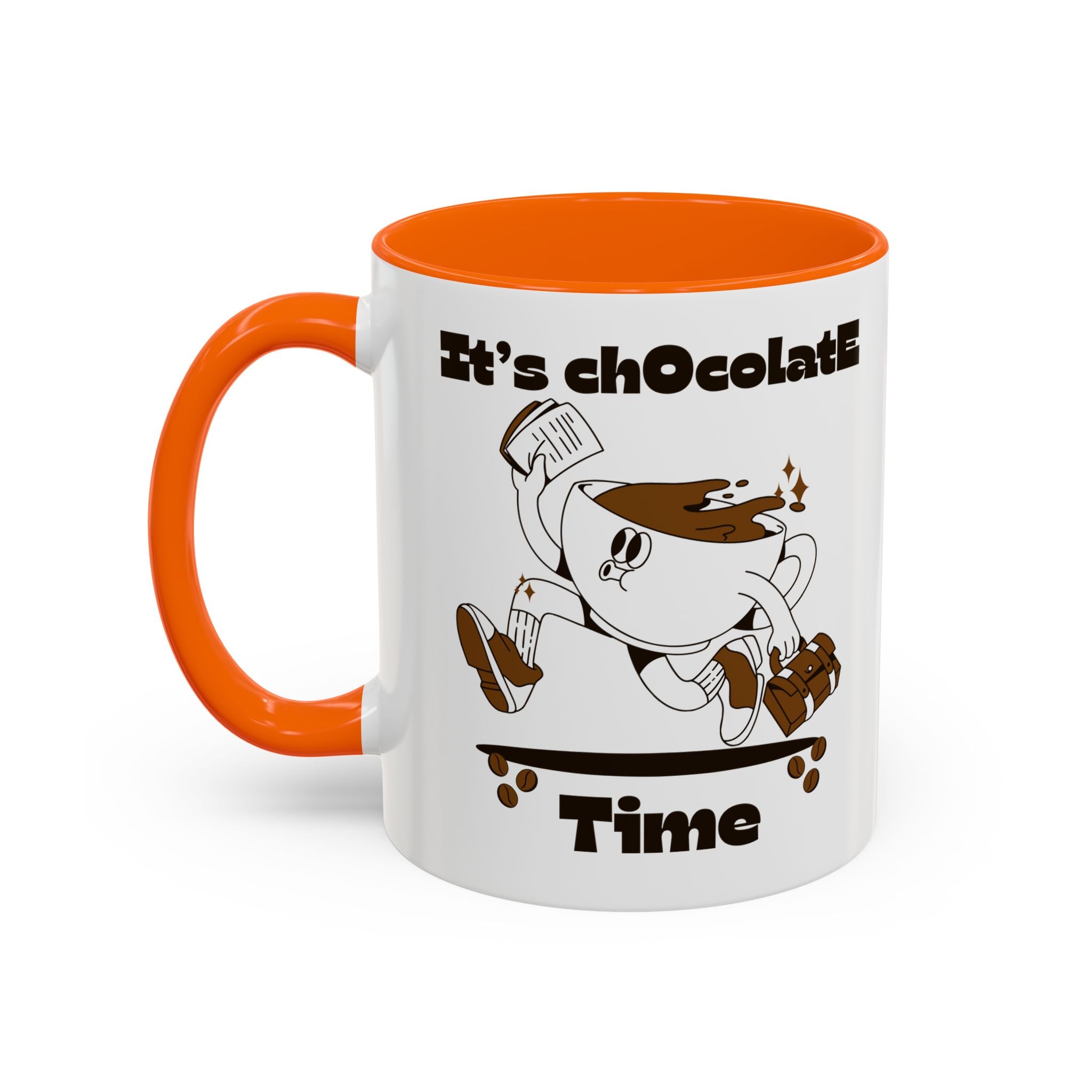 Chocolate Time Coffee Mug, Skateboard Mug, Gift for Coffee Lovers, Fun Mug for Hot Cocoa, Unique Mug for Birthdays, Cute Kitchen Decor