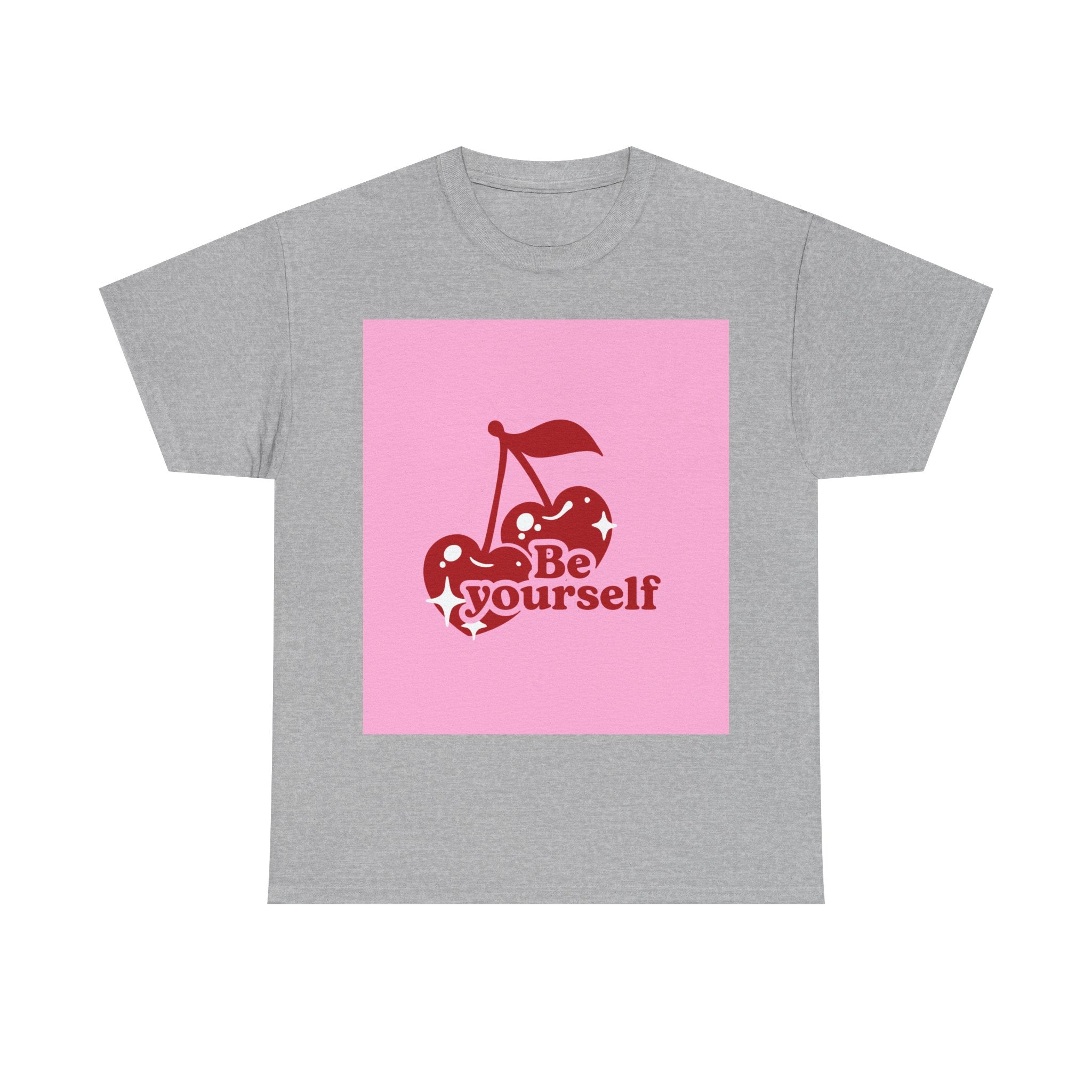 Be Yourself Cherry Graphic Tee, Unisex Cotton T-Shirt, Casual Wear, Gift for Friends, Positive Vibes, Ideal for Summer