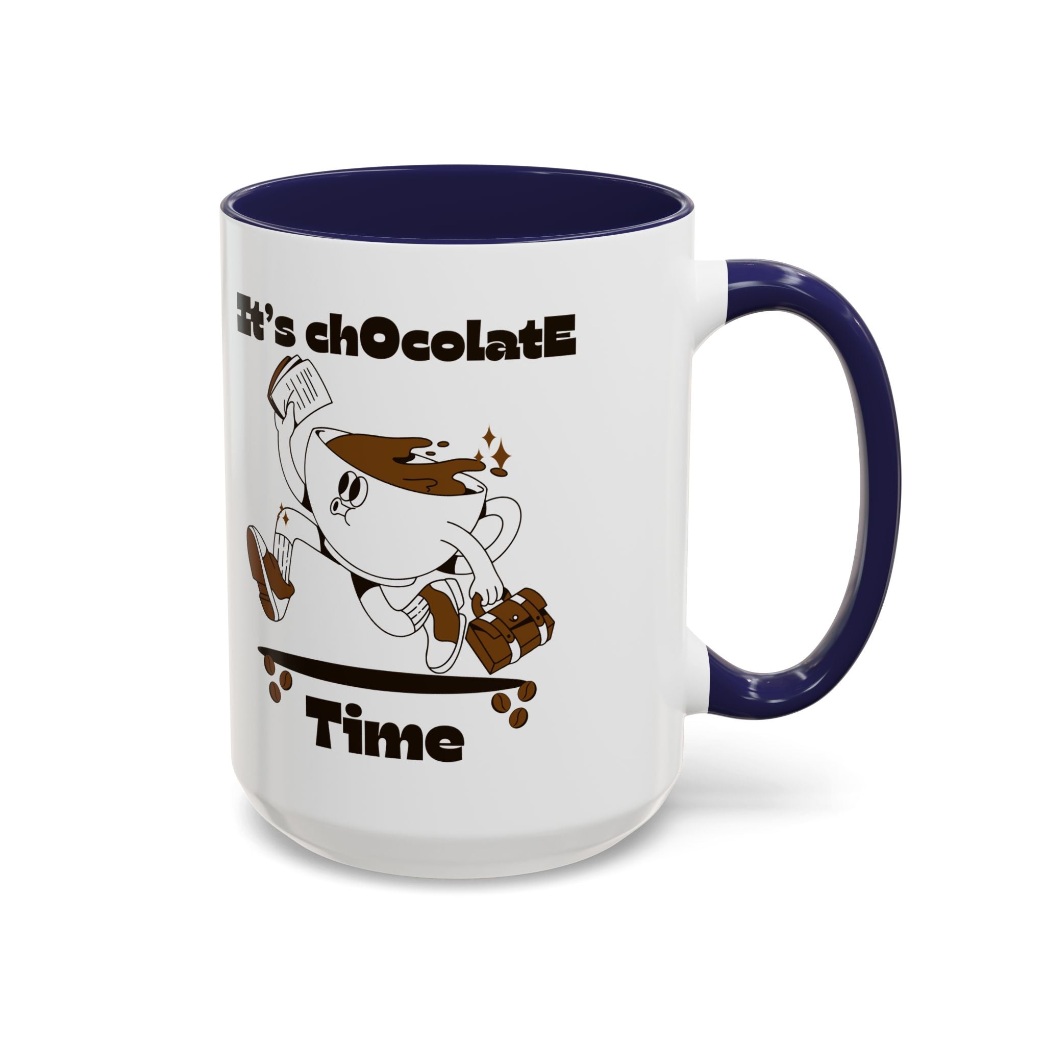 Chocolate Time Coffee Mug, Skateboard Mug, Gift for Coffee Lovers, Fun Mug for Hot Cocoa, Unique Mug for Birthdays, Cute Kitchen Decor