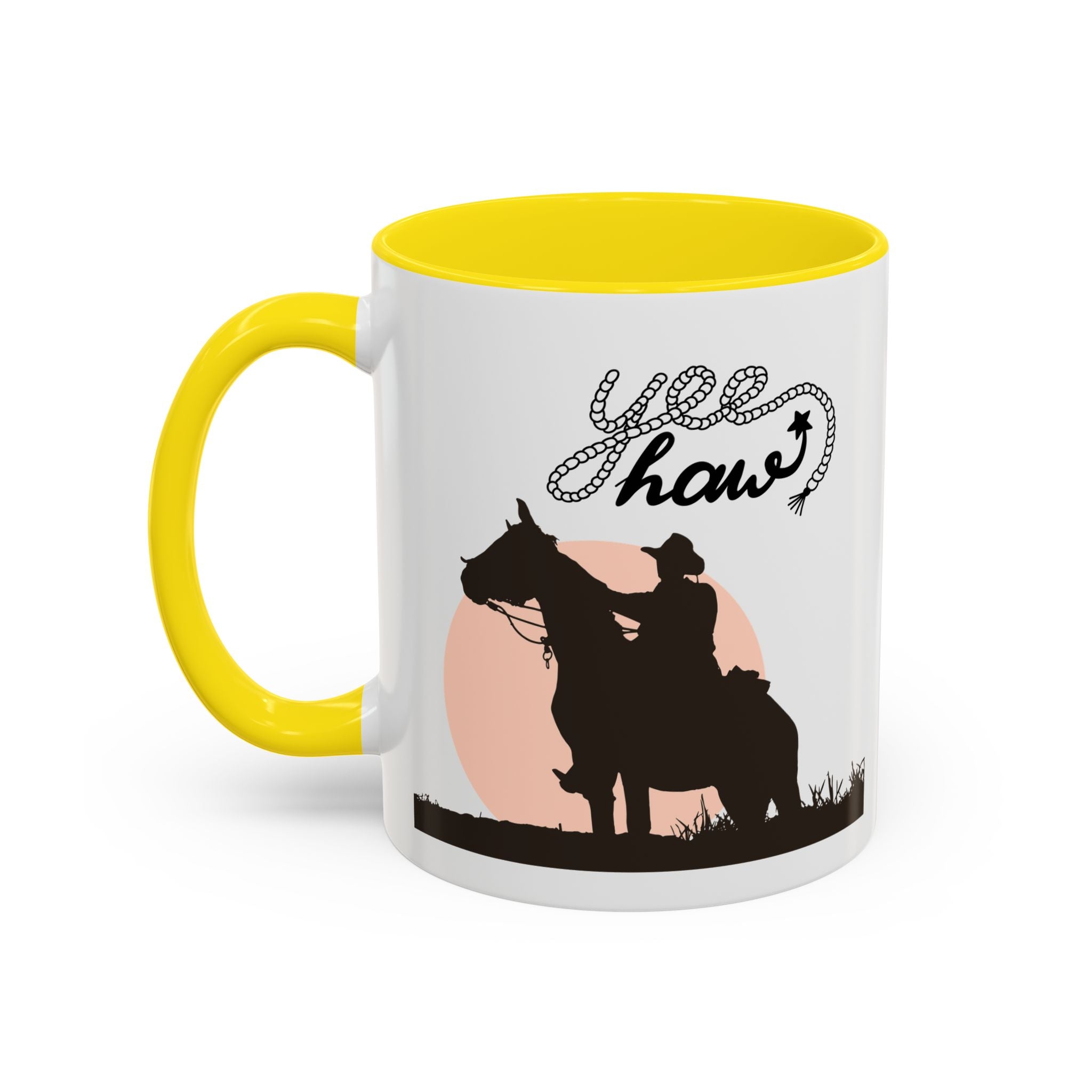 Cowboy Coffee Mug – Yee Haw, Western Decor, Gift for Horse Lovers, Rustic Tea Cup, Unique Rancher Present