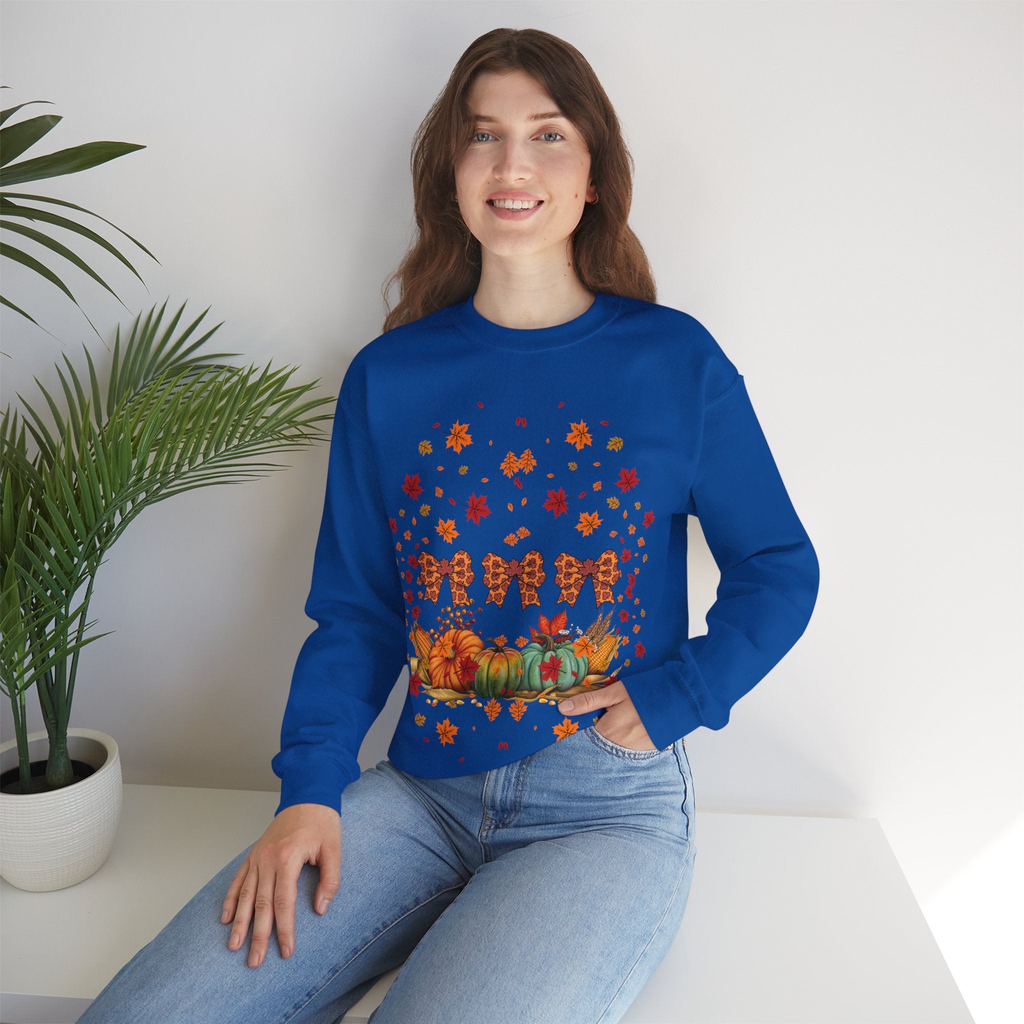 Cozy Fall Crewneck Sweatshirt, Autumn Fashion, Thanksgiving Gift, Seasonal Wear, Gingerbread Design Sweater, Unisex Pullover