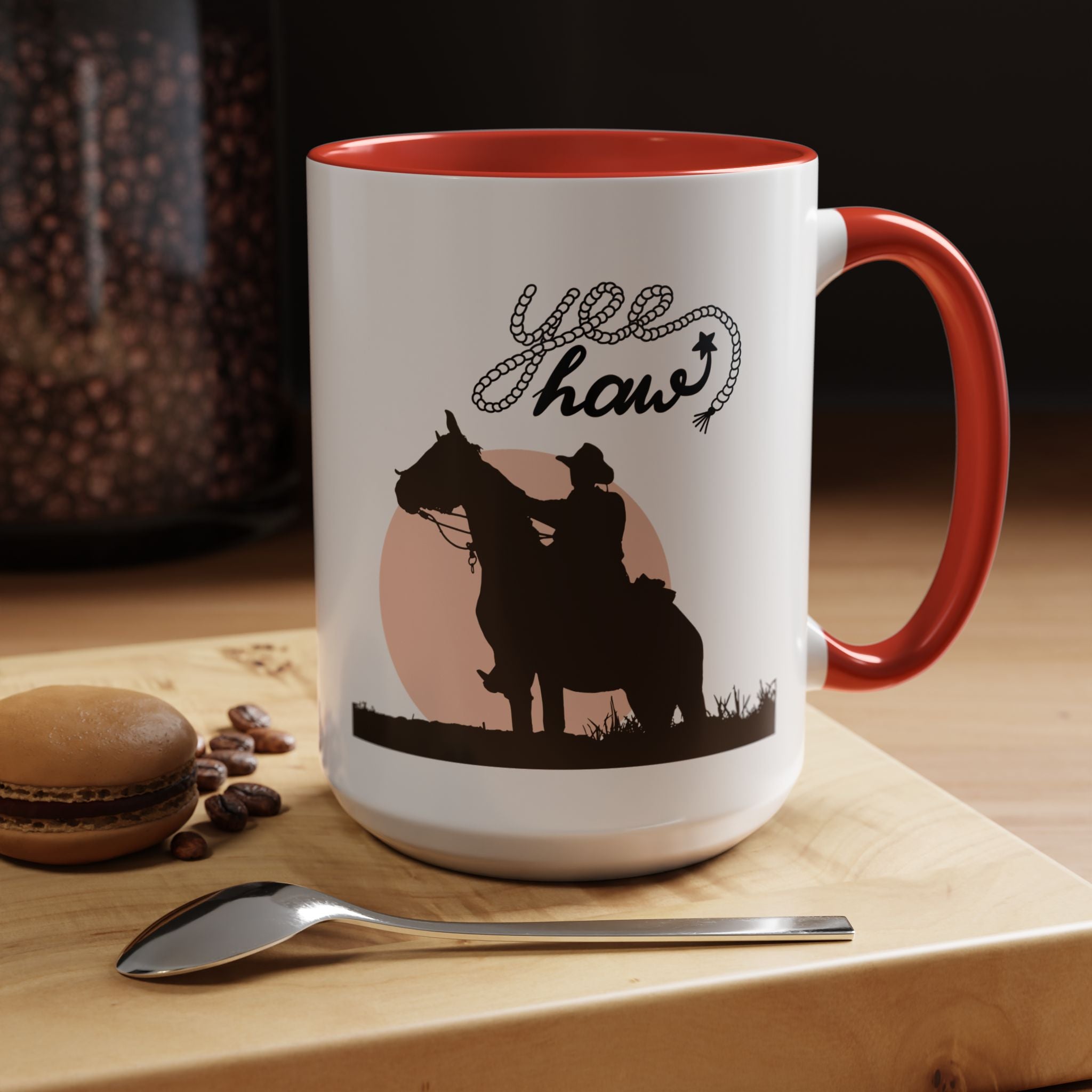 Cowboy Coffee Mug – Yee Haw, Western Decor, Gift for Horse Lovers, Rustic Tea Cup, Unique Rancher Present