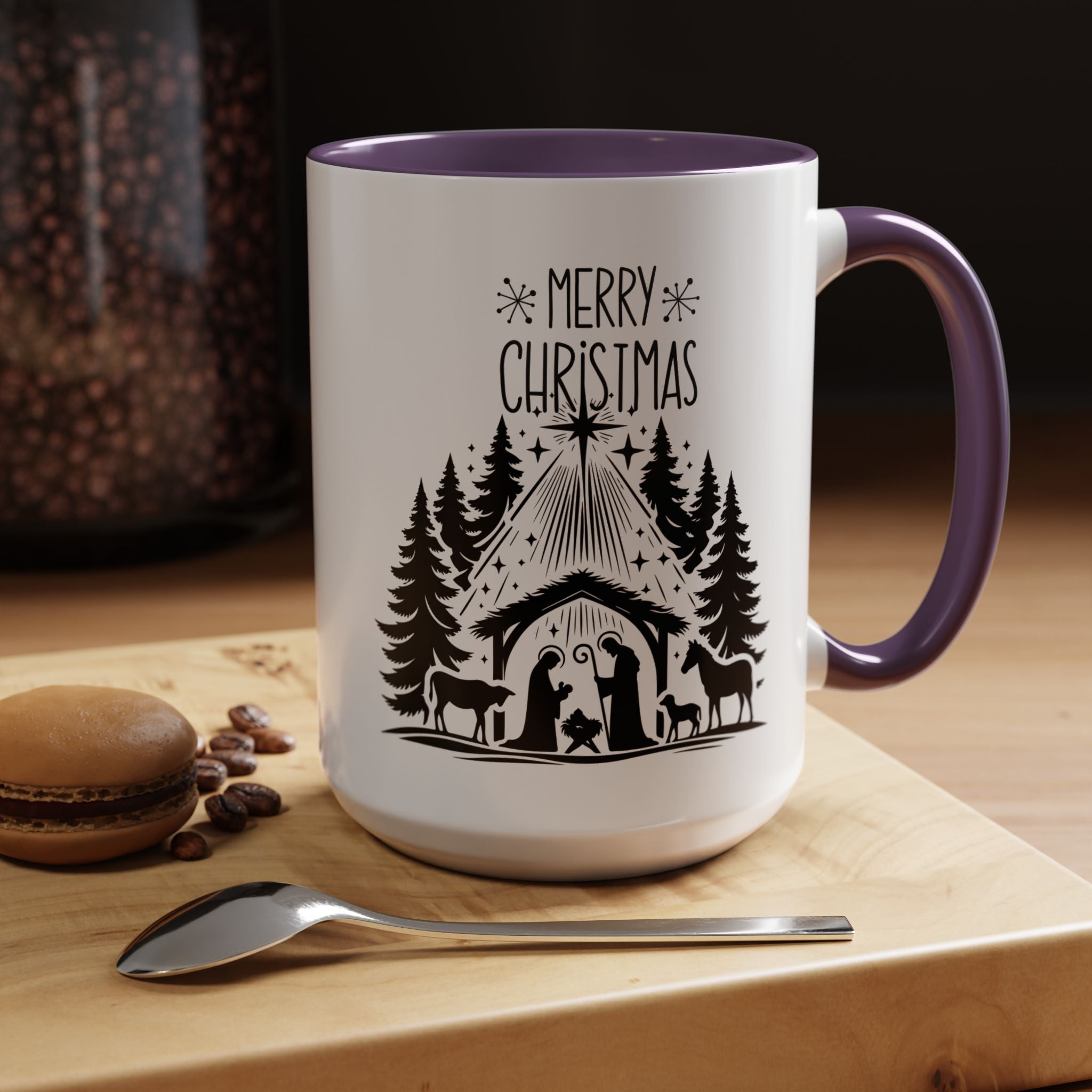 Cozy Holiday Coffee Mug, Winter Beverage Cup for Christmas, Gift for Nature Lovers, Camping Mug, Rustic Home Decor, Festive Drinkware