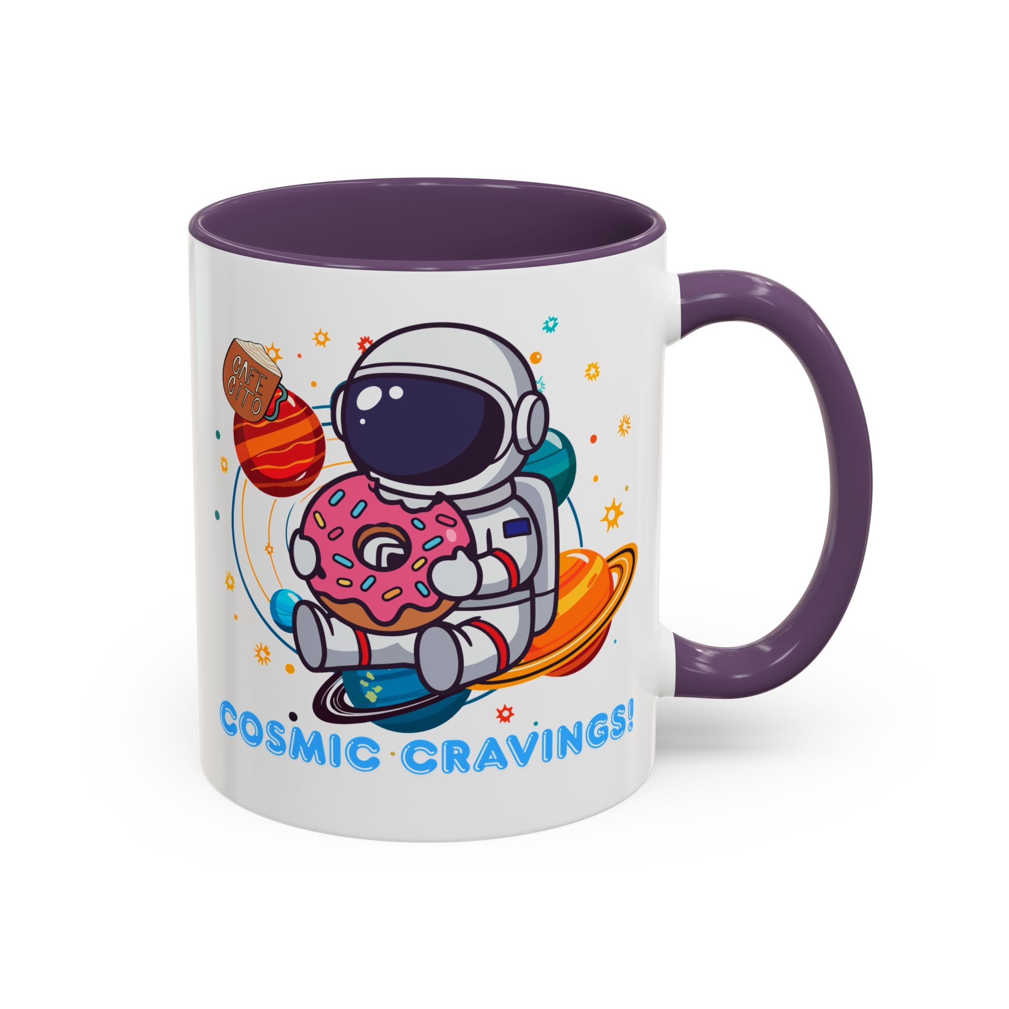 Cosmic Cravings Coffee Mug, Space-Themed Drinkware, Cute Astronaut Gift, Fun Kitchen Decor, Perfect for Space Lovers!