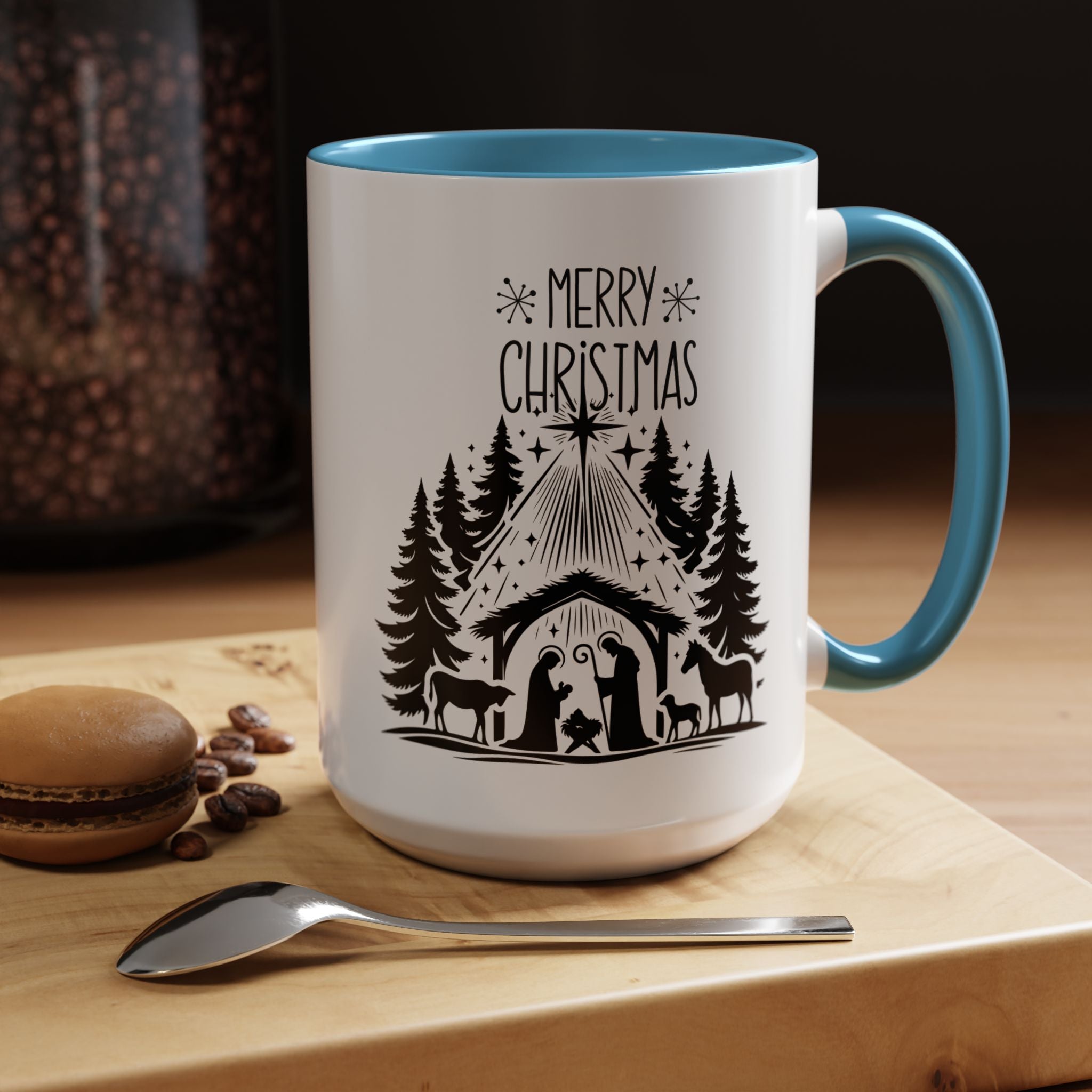 Cozy Holiday Coffee Mug, Winter Beverage Cup for Christmas, Gift for Nature Lovers, Camping Mug, Rustic Home Decor, Festive Drinkware