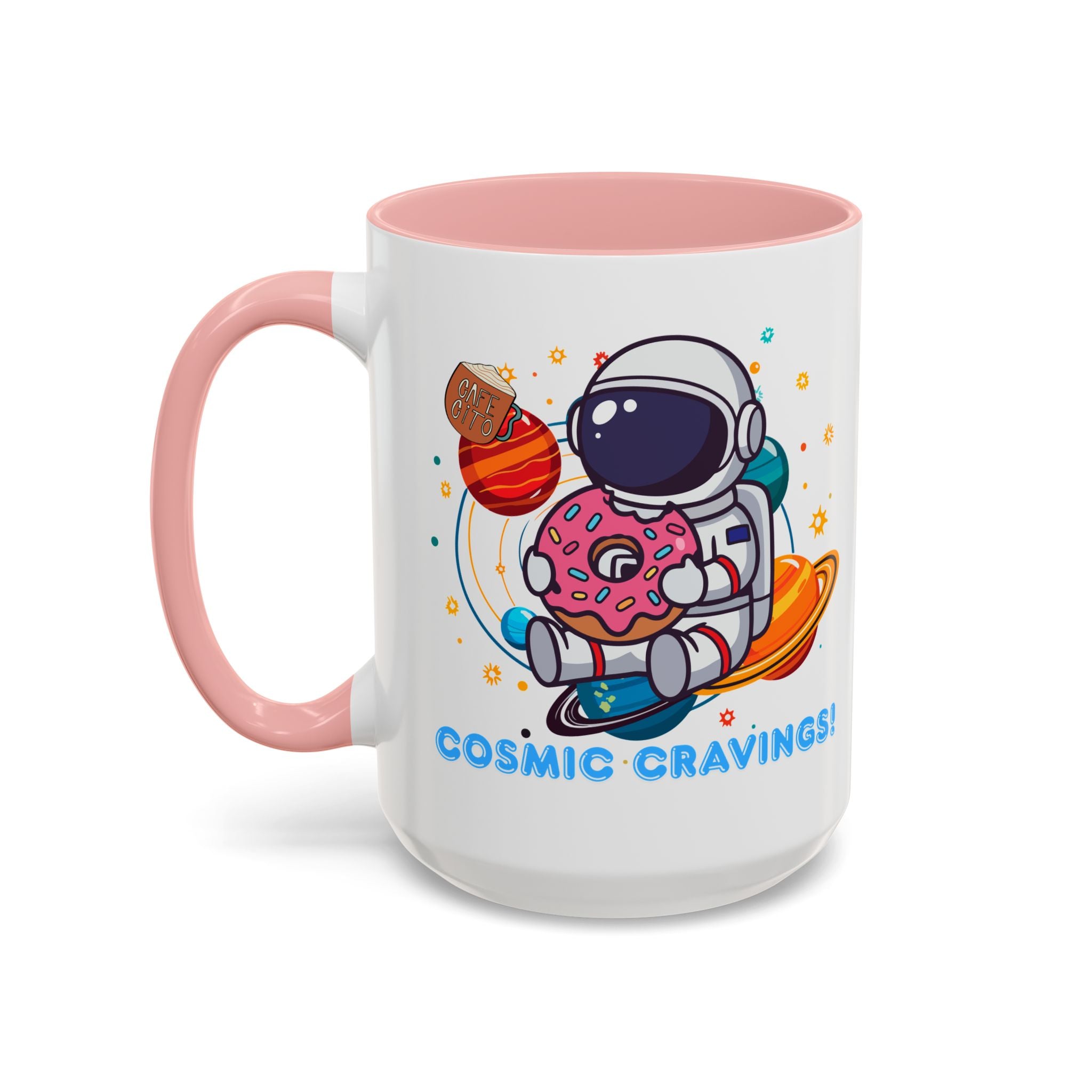 Cosmic Cravings Coffee Mug, Space-Themed Drinkware, Cute Astronaut Gift, Fun Kitchen Decor, Perfect for Space Lovers!
