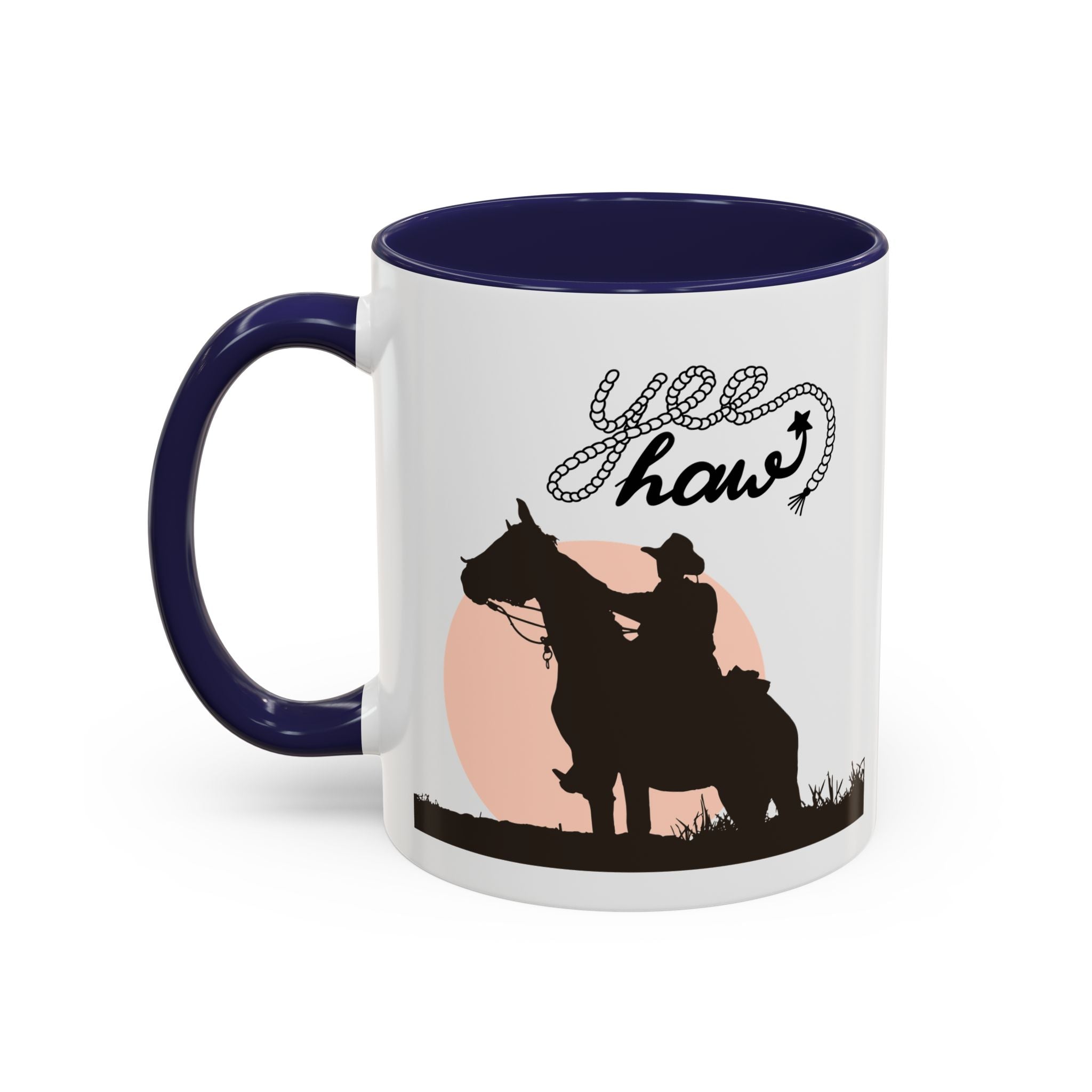 Cowboy Coffee Mug – Yee Haw, Western Decor, Gift for Horse Lovers, Rustic Tea Cup, Unique Rancher Present