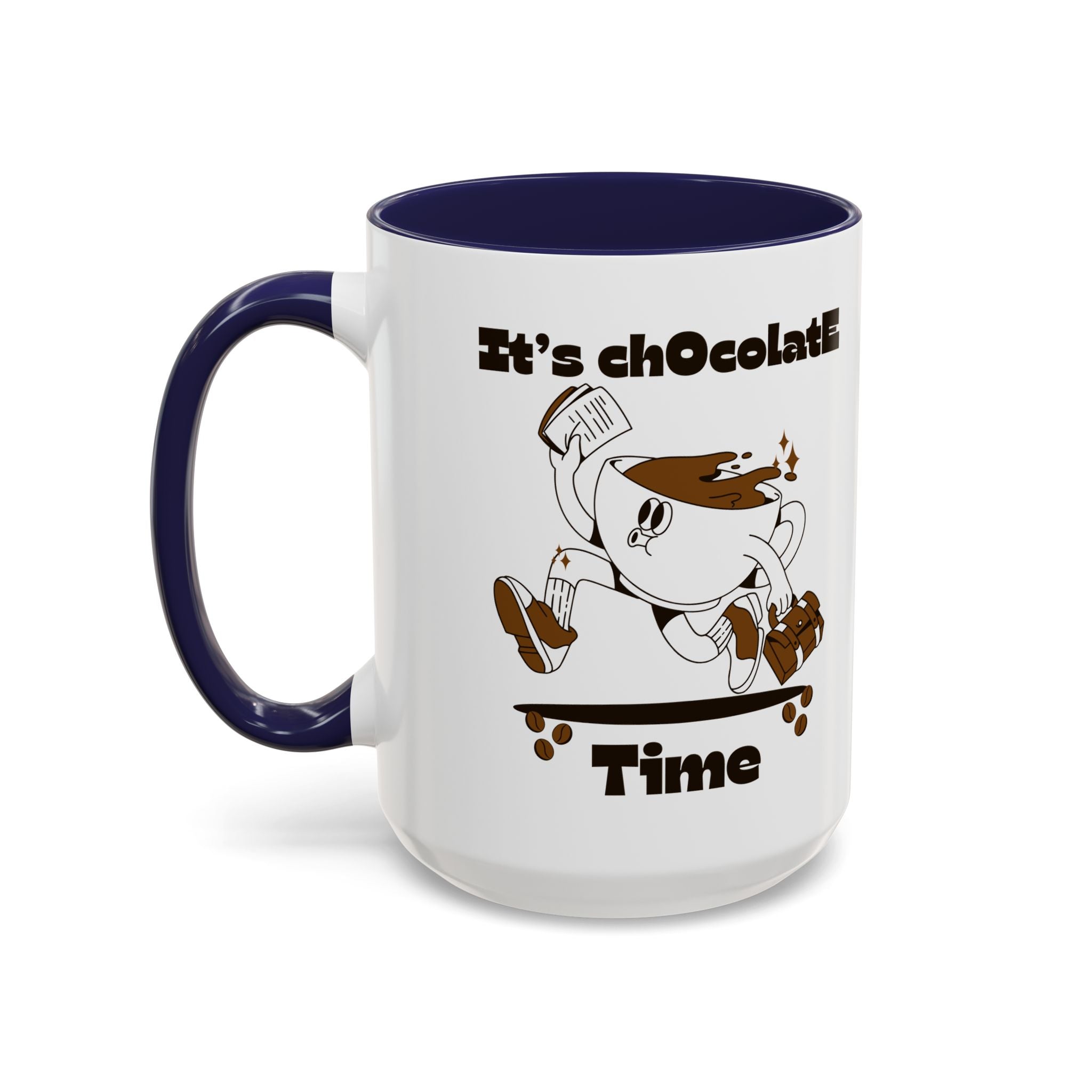 Chocolate Time Coffee Mug, Skateboard Mug, Gift for Coffee Lovers, Fun Mug for Hot Cocoa, Unique Mug for Birthdays, Cute Kitchen Decor
