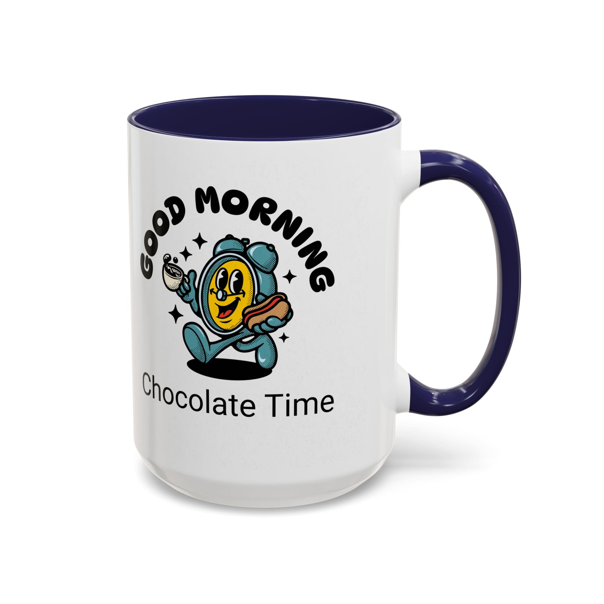 Cheerful Accent Coffee Mug, Good Morning Mug, Hot Beverage Cup, Chocolate Time Gift, Fun Kitchen Decor