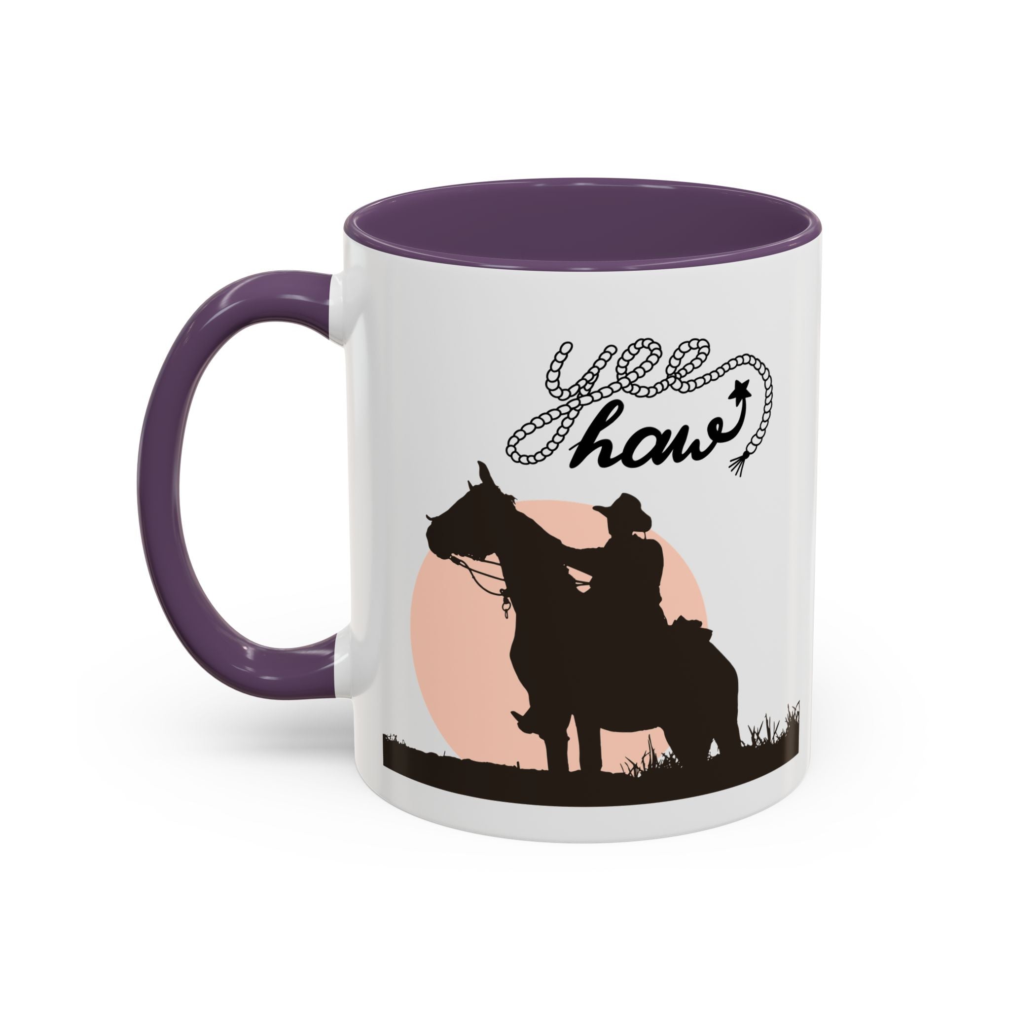 Cowboy Coffee Mug – Yee Haw, Western Decor, Gift for Horse Lovers, Rustic Tea Cup, Unique Rancher Present