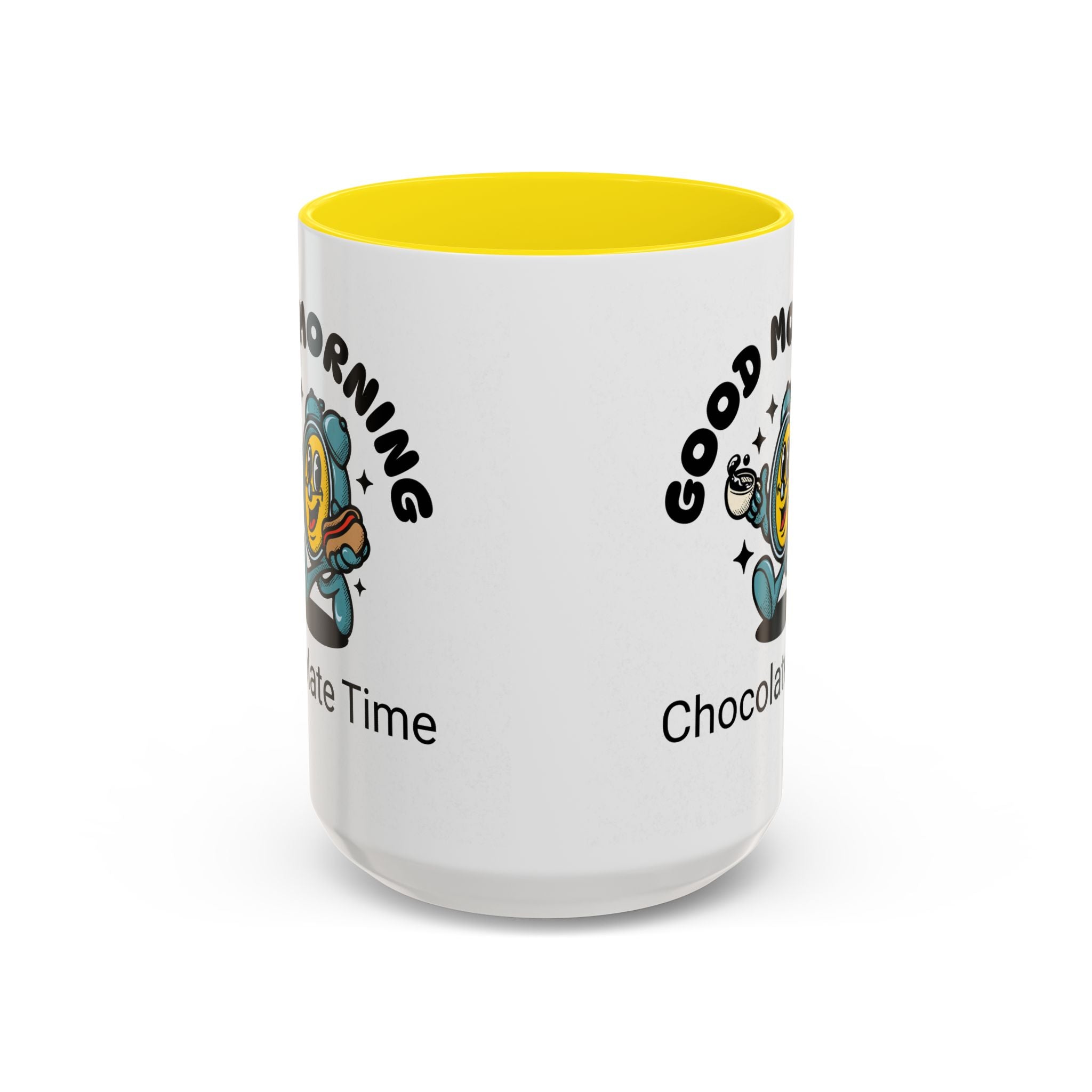 Cheerful Accent Coffee Mug, Good Morning Mug, Hot Beverage Cup, Chocolate Time Gift, Fun Kitchen Decor