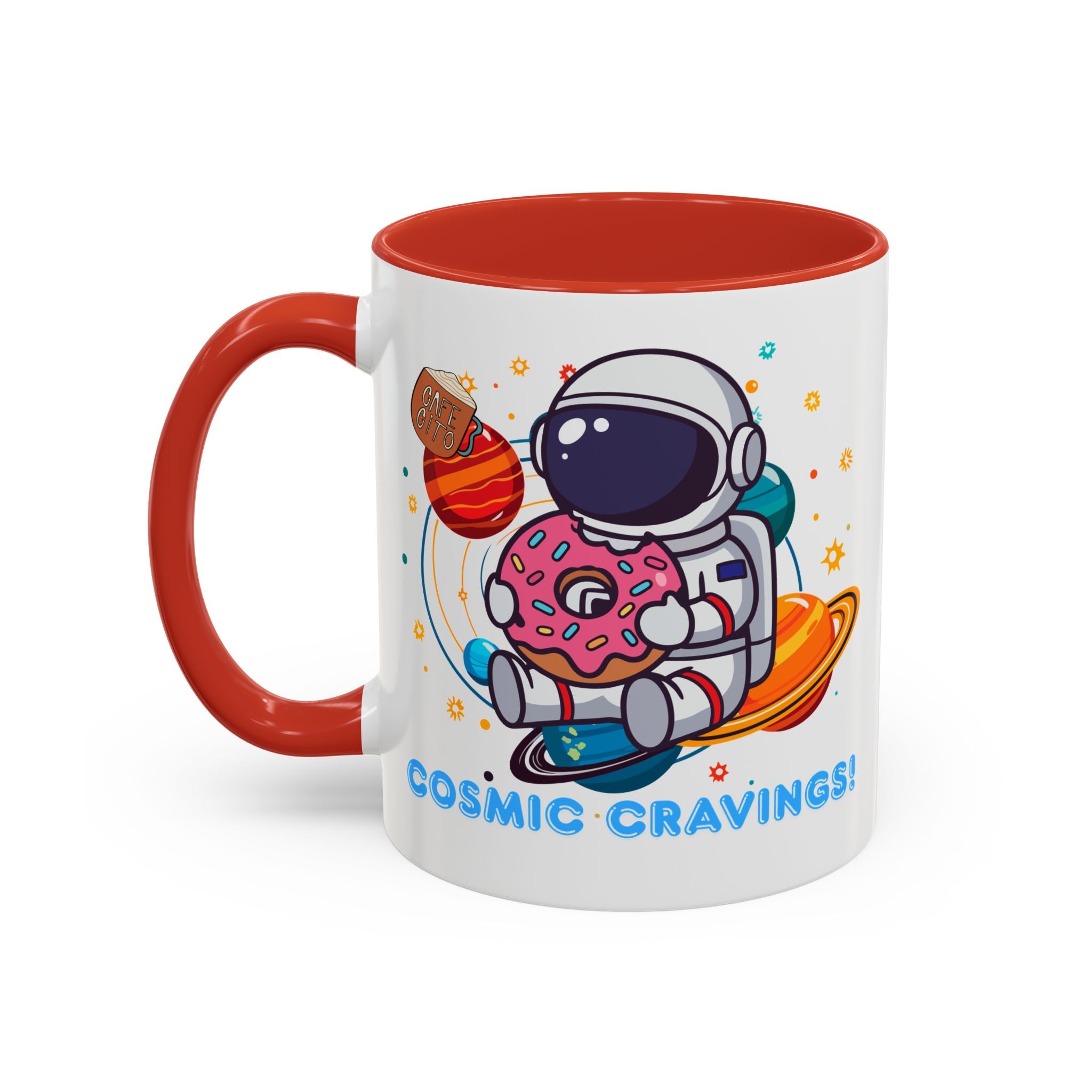 Cosmic Cravings Coffee Mug, Space-Themed Drinkware, Cute Astronaut Gift, Fun Kitchen Decor, Perfect for Space Lovers!