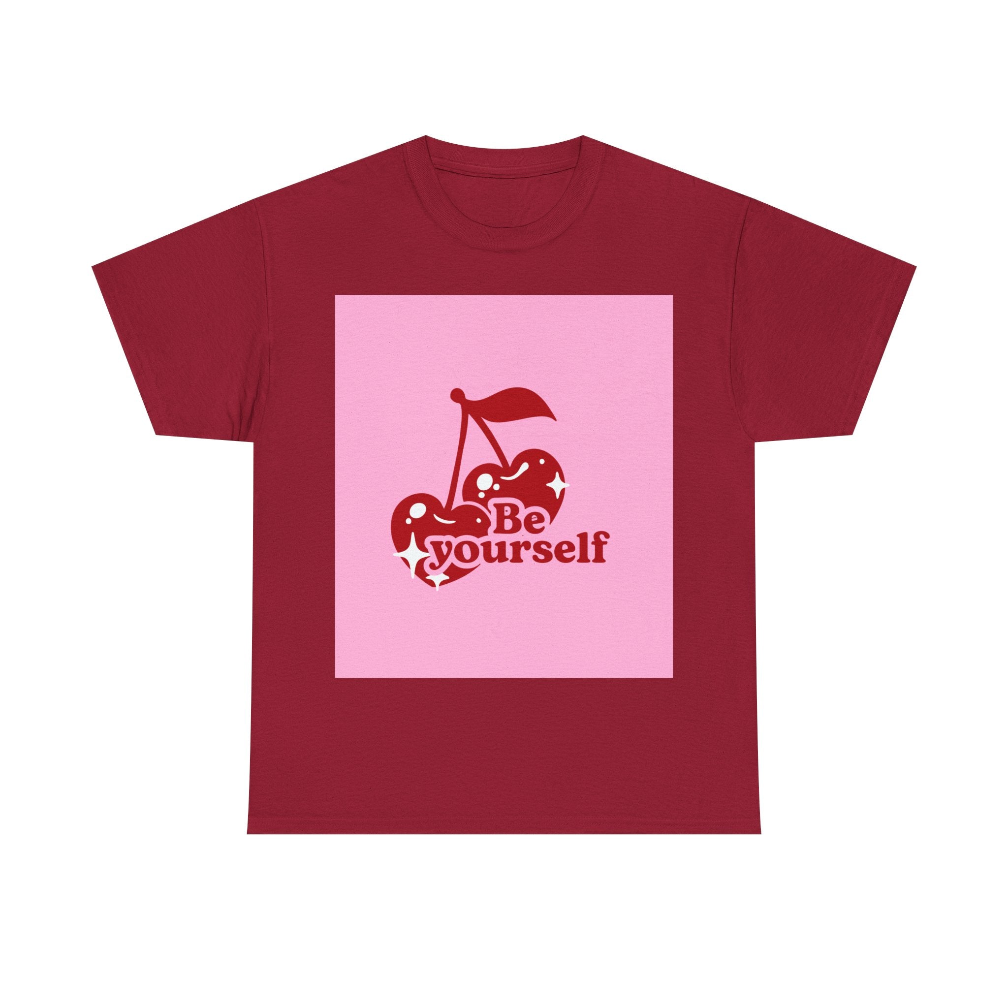 Be Yourself Cherry Graphic Tee, Unisex Cotton T-Shirt, Casual Wear, Gift for Friends, Positive Vibes, Ideal for Summer