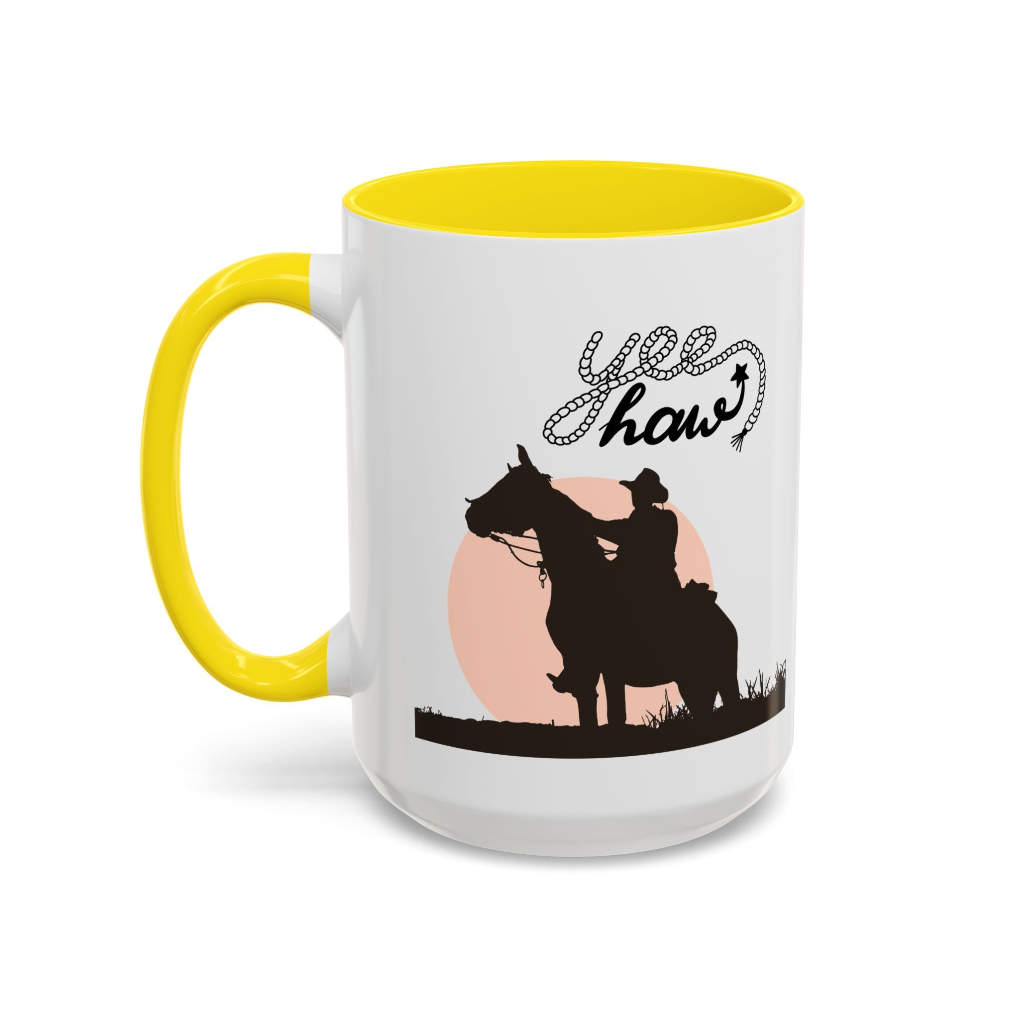 Cowboy Coffee Mug – Yee Haw, Western Decor, Gift for Horse Lovers, Rustic Tea Cup, Unique Rancher Present