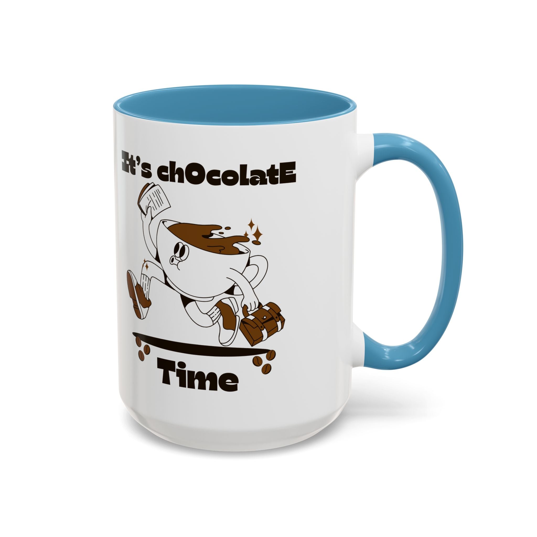 Chocolate Time Coffee Mug, Skateboard Mug, Gift for Coffee Lovers, Fun Mug for Hot Cocoa, Unique Mug for Birthdays, Cute Kitchen Decor