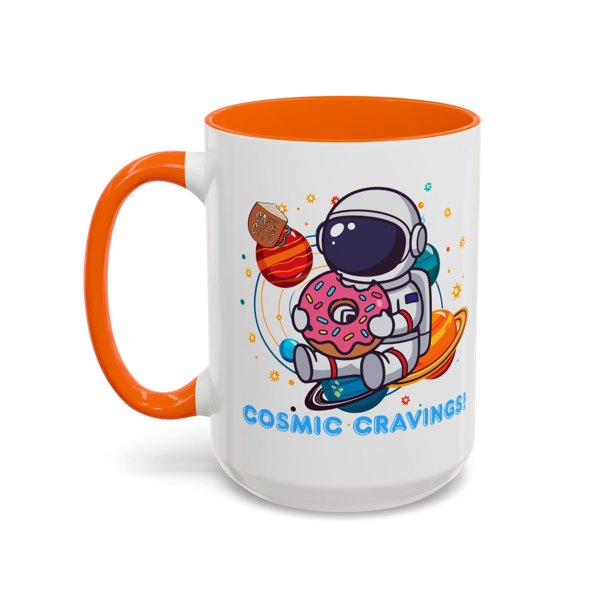 Cosmic Cravings Coffee Mug, Space-Themed Drinkware, Cute Astronaut Gift, Fun Kitchen Decor, Perfect for Space Lovers!
