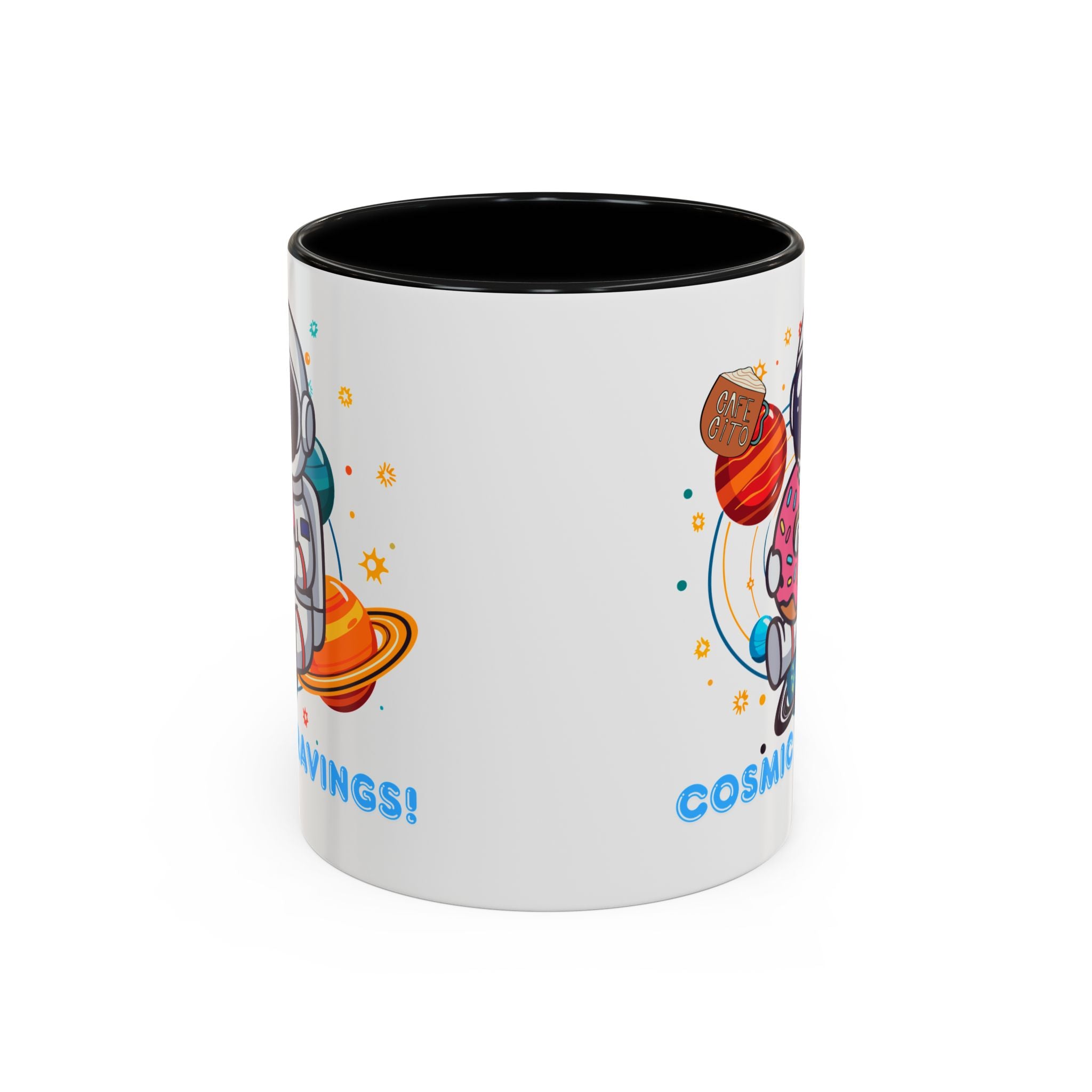 Cosmic Cravings Coffee Mug, Space-Themed Drinkware, Cute Astronaut Gift, Fun Kitchen Decor, Perfect for Space Lovers!