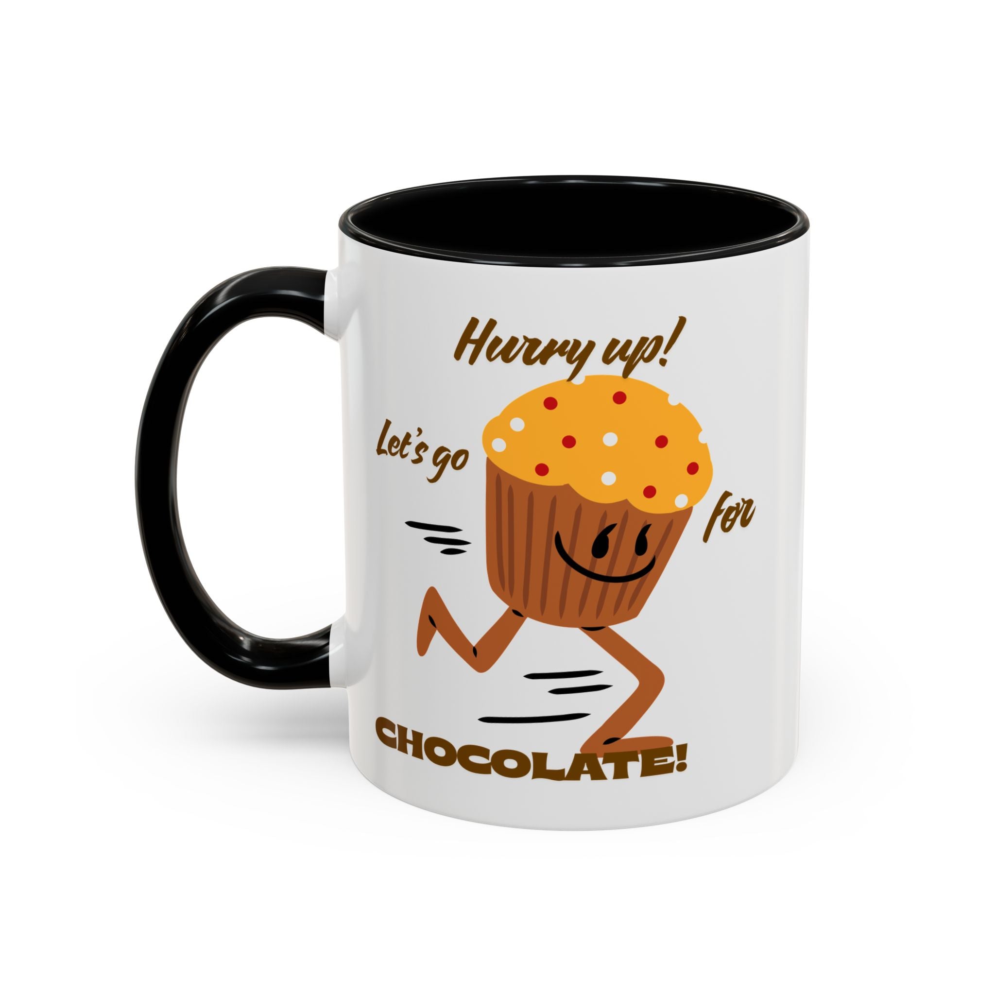 Chocolate Lover's Accent Coffee Mug - Fun Mug for Coffee, Gift for Bakers, Cute Kitchen Decor, Dessert Enthusiast