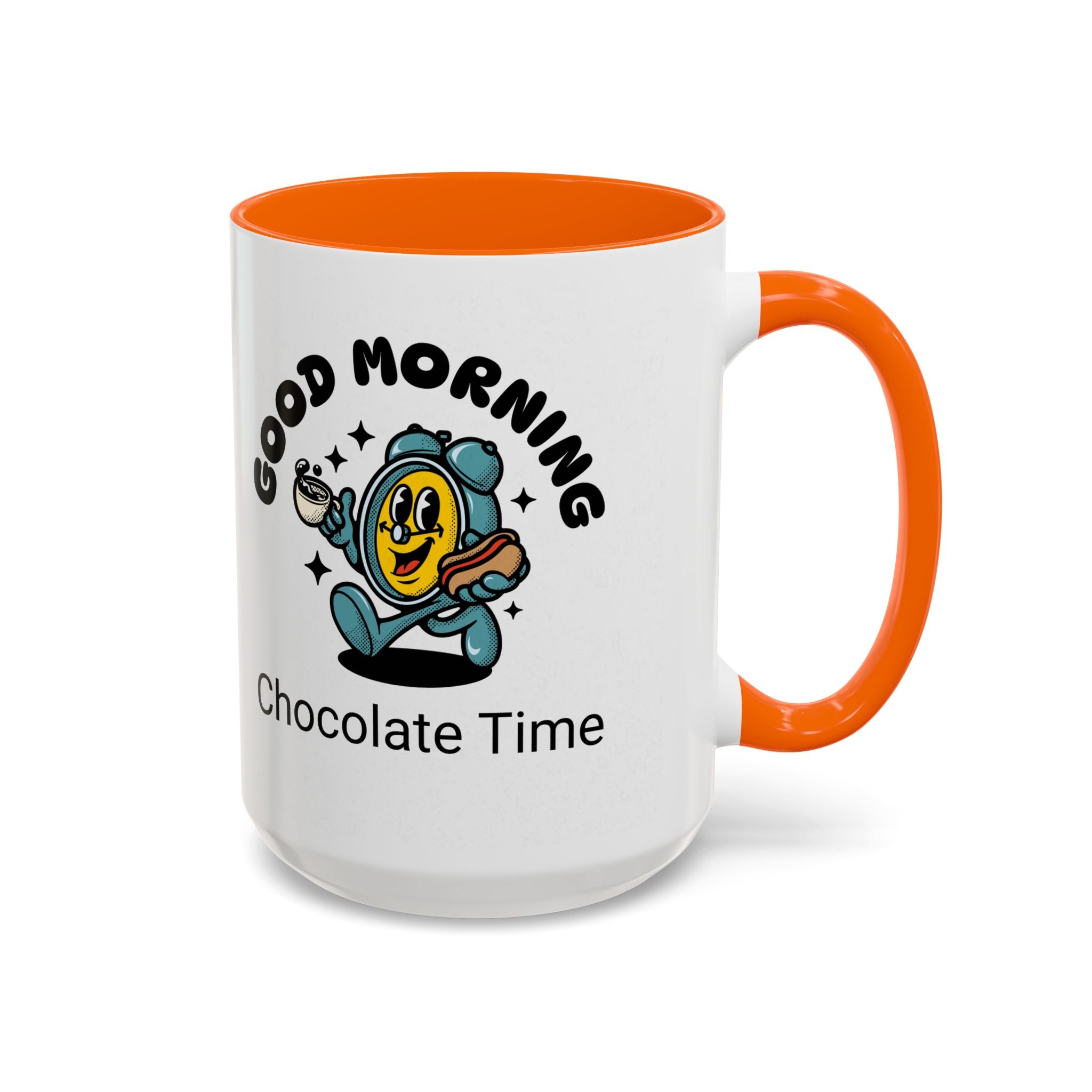 Cheerful Accent Coffee Mug, Good Morning Mug, Hot Beverage Cup, Chocolate Time Gift, Fun Kitchen Decor