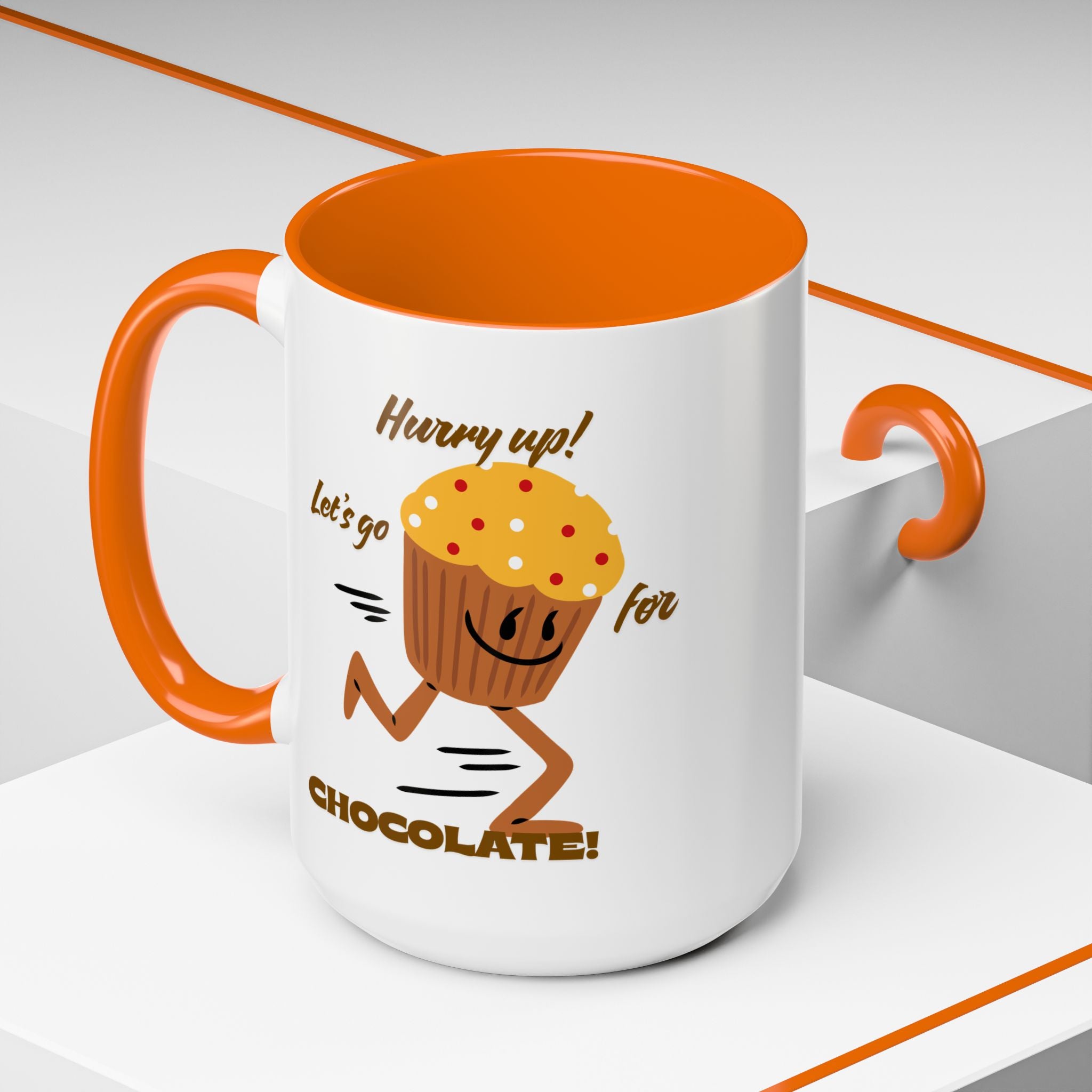 Chocolate Lover's Accent Coffee Mug - Fun Mug for Coffee, Gift for Bakers, Cute Kitchen Decor, Dessert Enthusiast