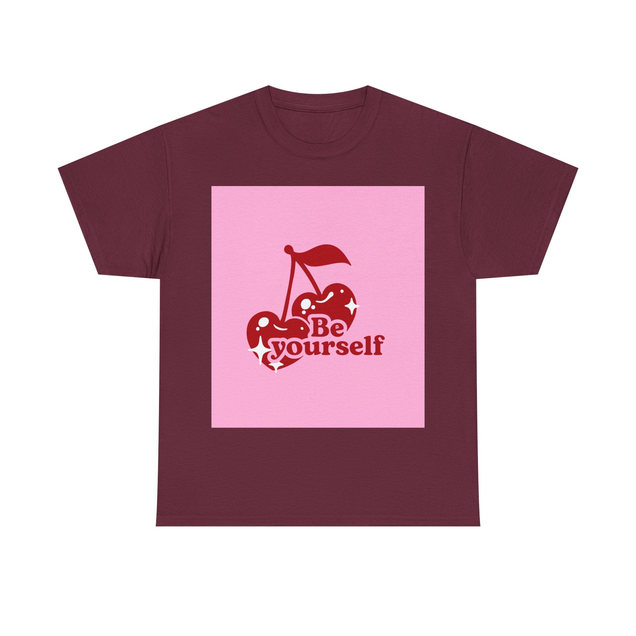 Be Yourself Cherry Graphic Tee, Unisex Cotton T-Shirt, Casual Wear, Gift for Friends, Positive Vibes, Ideal for Summer