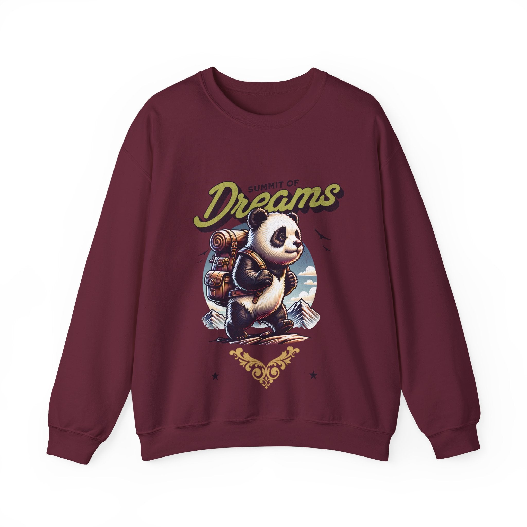 Cozy Panda Adventure Sweatshirt | Summit of Dreams Crewneck for Outdoor Enthusiasts, Gift for Nature Lovers, Unisex Sweatshirt