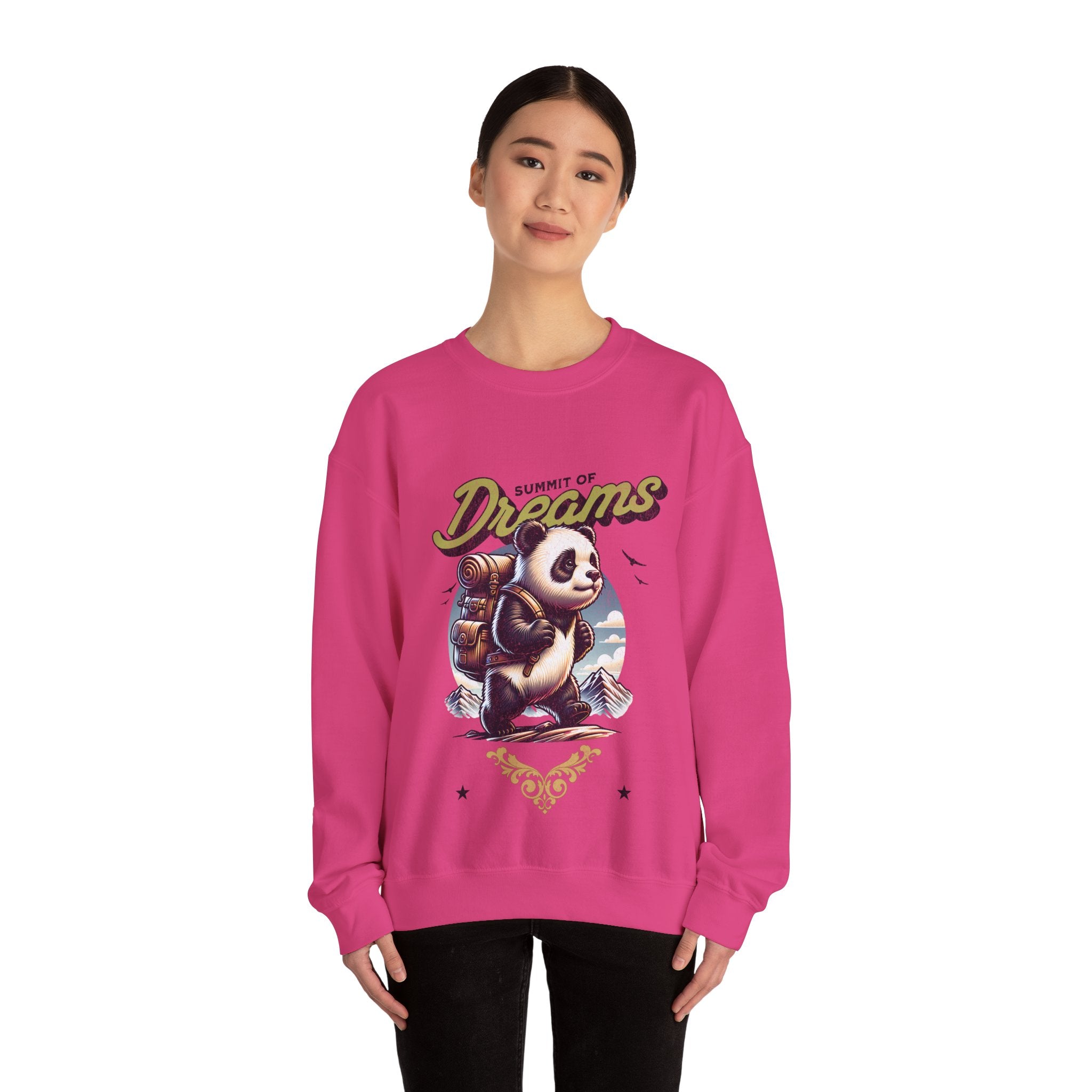 Cozy Panda Adventure Sweatshirt | Summit of Dreams Crewneck for Outdoor Enthusiasts, Gift for Nature Lovers, Unisex Sweatshirt