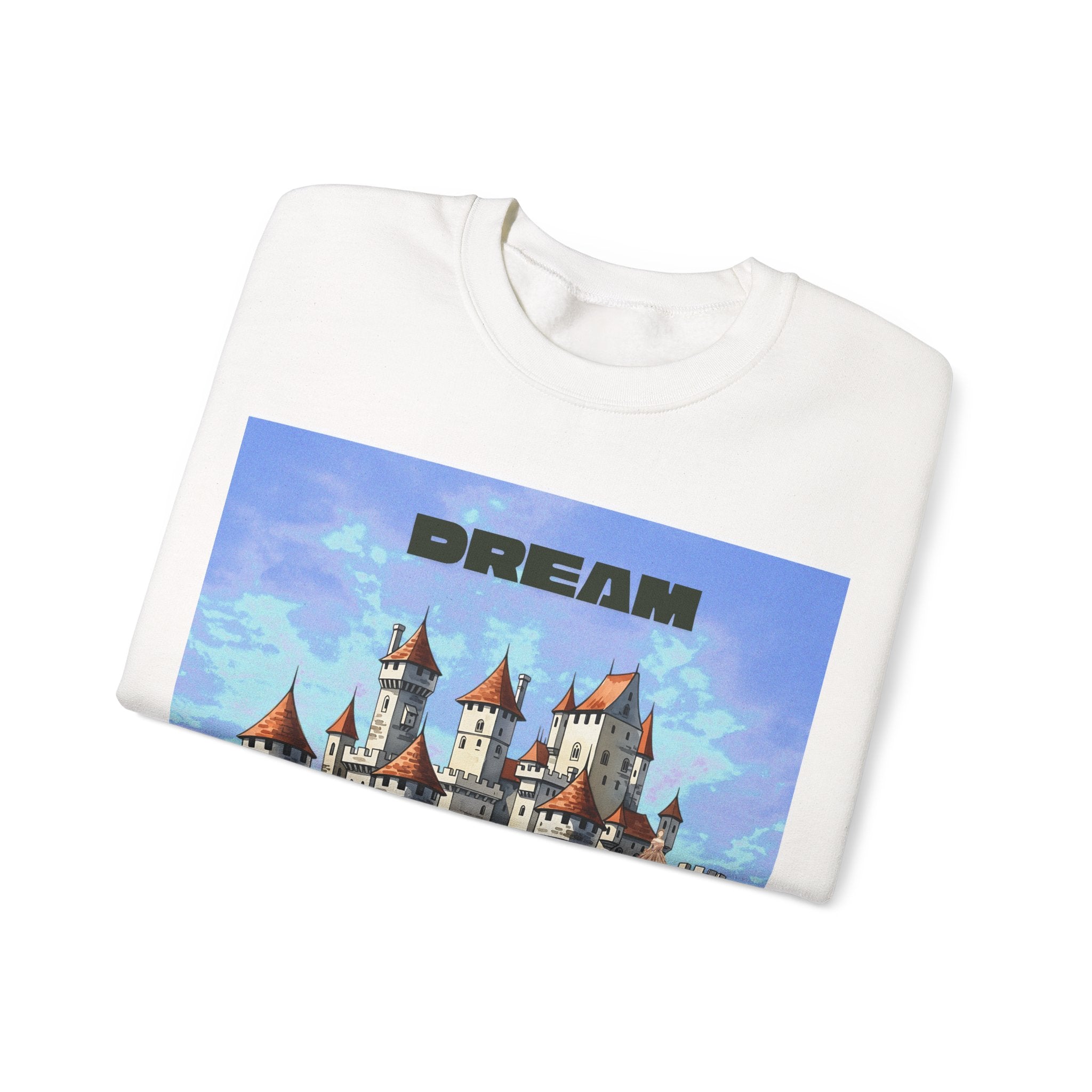 Dreamy Castle Crewneck Sweatshirt, Cozy Graphic Sweatshirt, Unisex Pullover, Pastel Art Apparel, Fantasy Sweatshirt