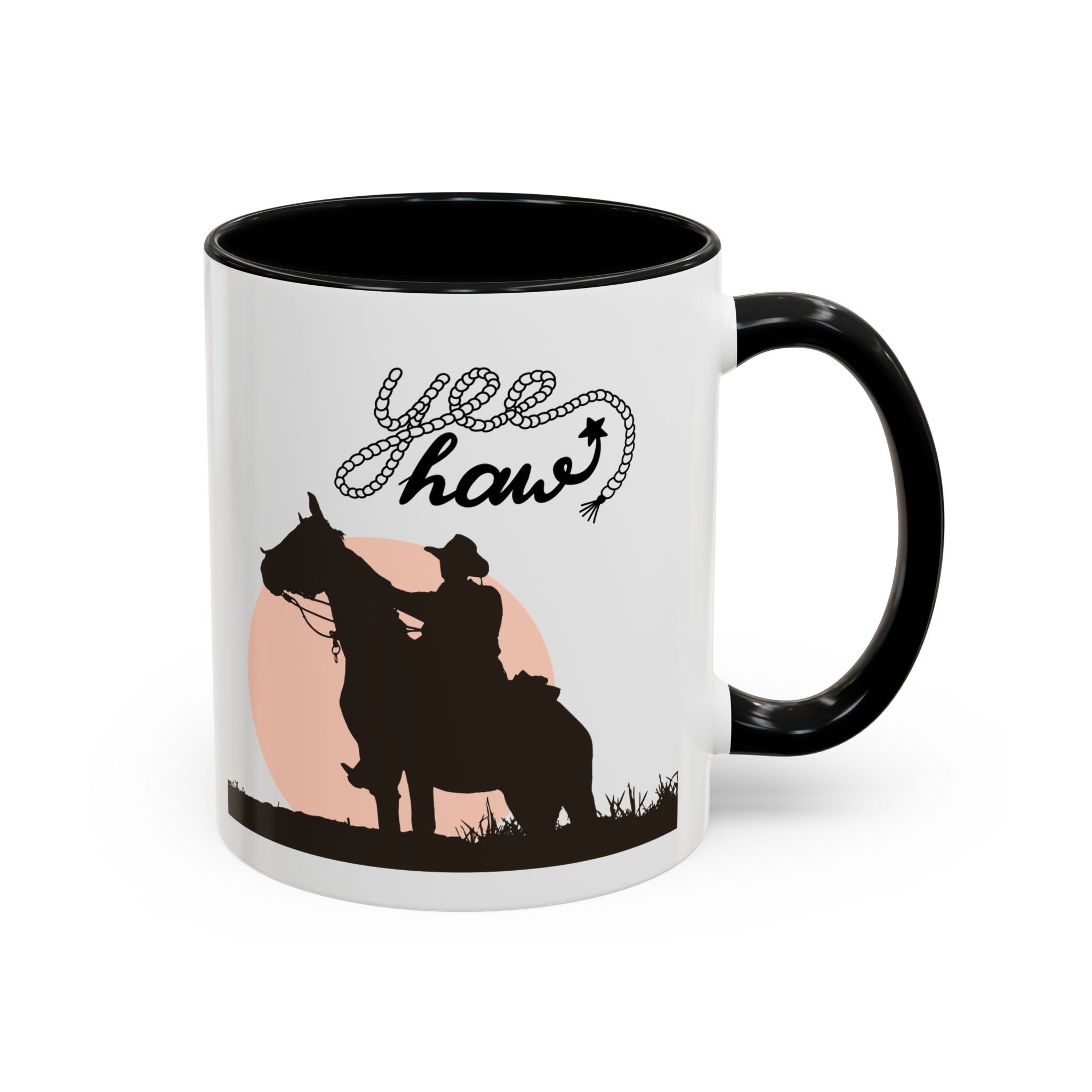 Cowboy Coffee Mug – Yee Haw, Western Decor, Gift for Horse Lovers, Rustic Tea Cup, Unique Rancher Present