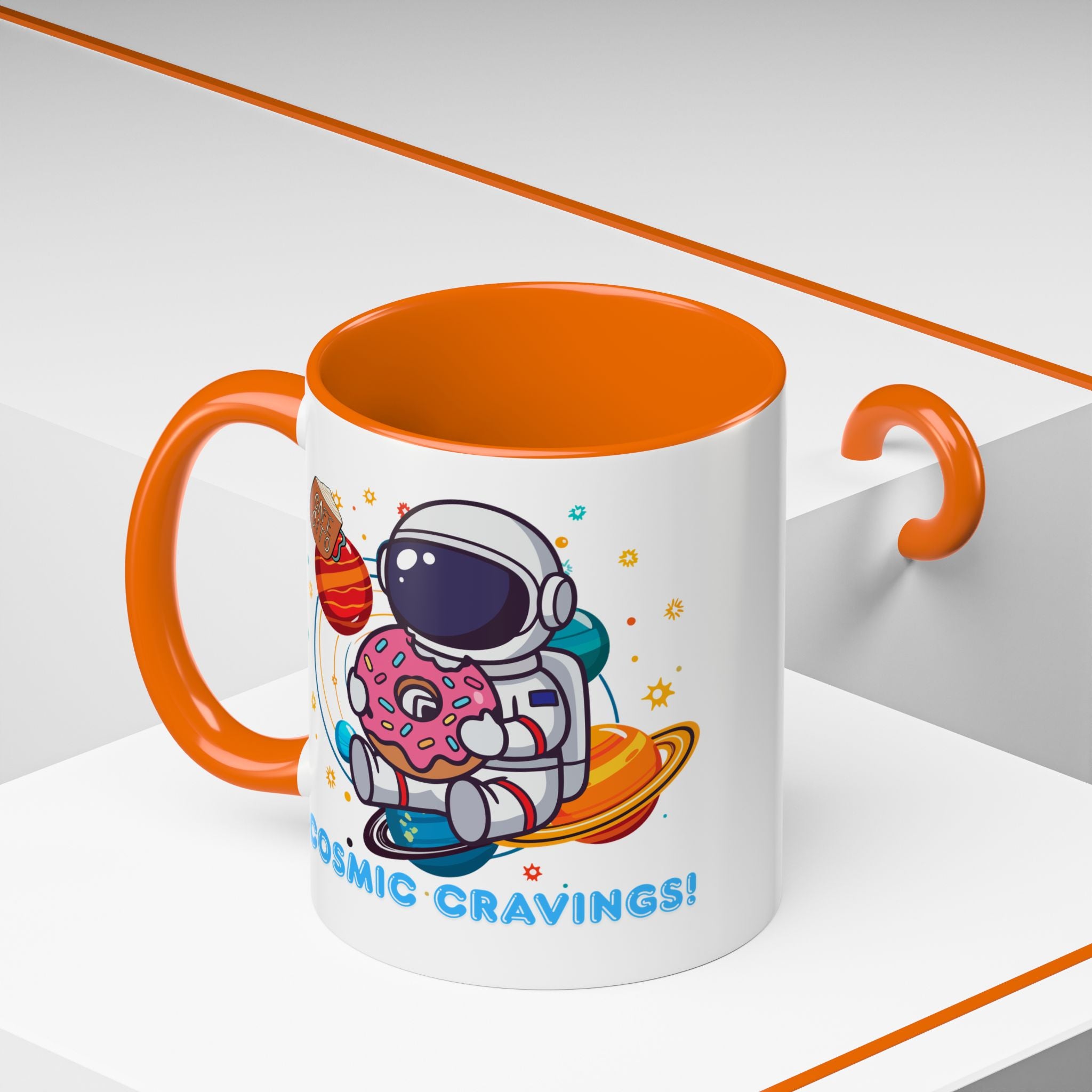 Cosmic Cravings Coffee Mug, Space-Themed Drinkware, Cute Astronaut Gift, Fun Kitchen Decor, Perfect for Space Lovers!