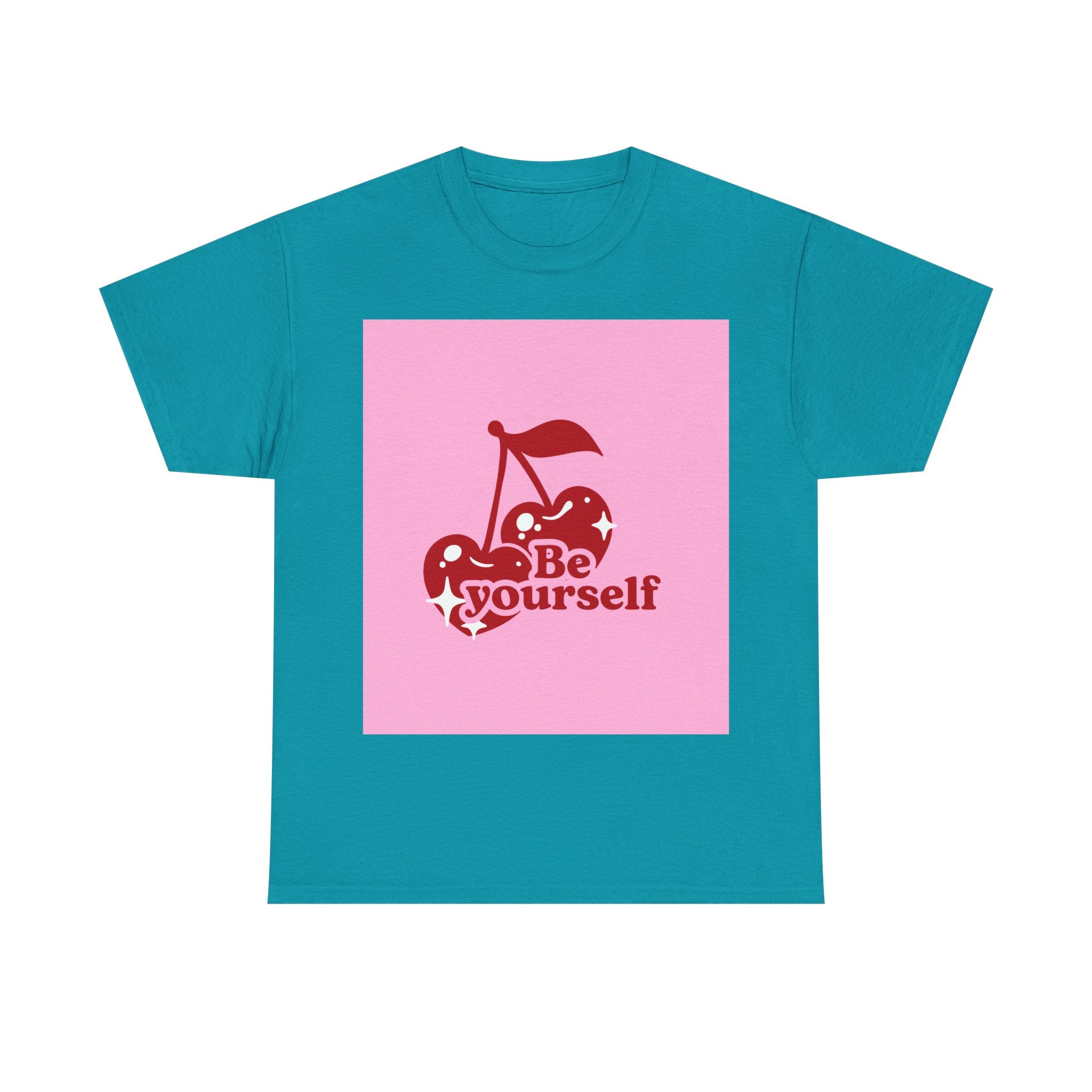 Be Yourself Cherry Graphic Tee, Unisex Cotton T-Shirt, Casual Wear, Gift for Friends, Positive Vibes, Ideal for Summer