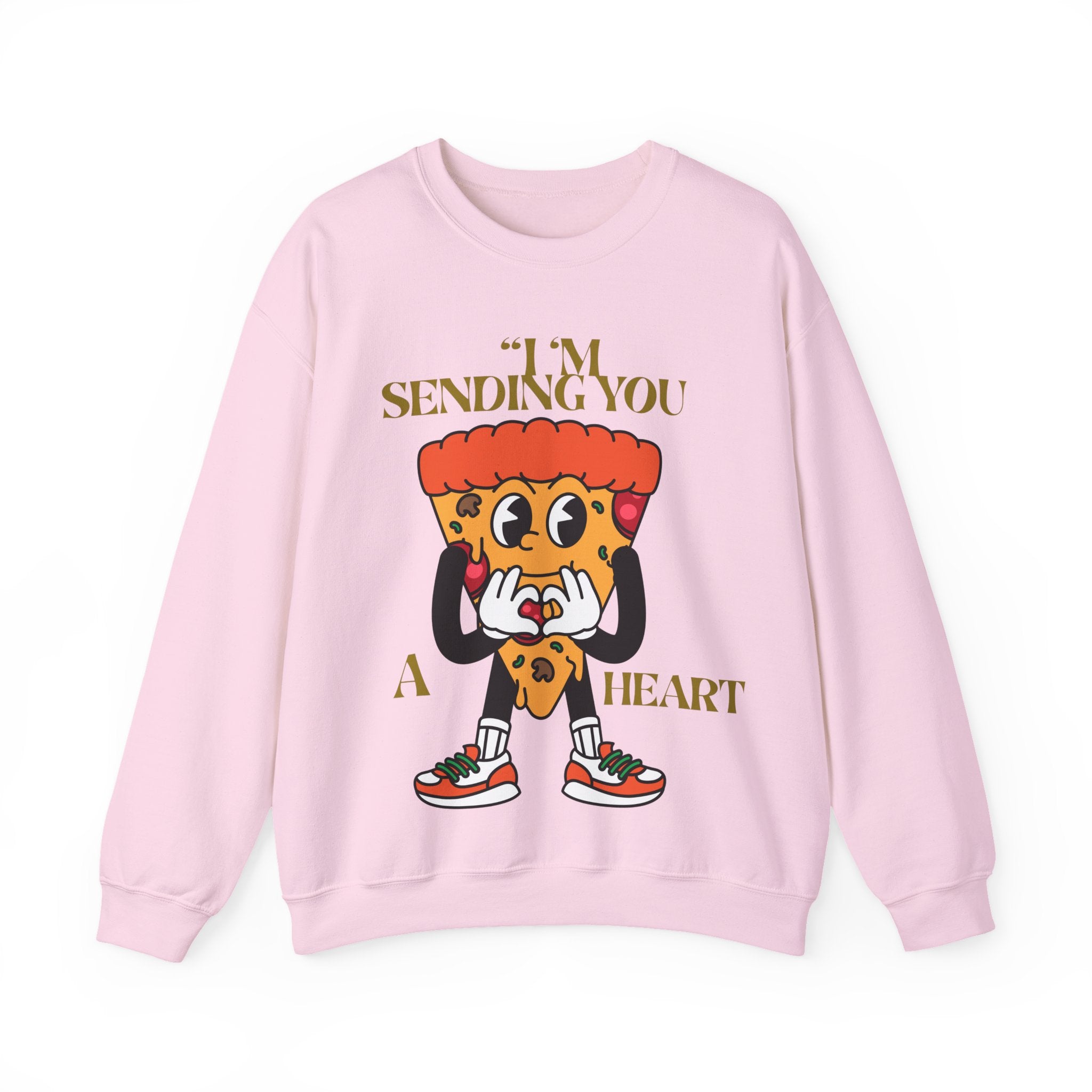 Pizza Love Crewneck Sweatshirt - Cute Gift for Foodies, Valentine's Day Apparel, Casual Comfort, Unisex Sweatshirt, Fun Pizza Design